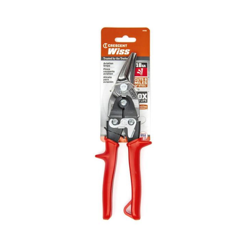 Crescent Wiss 9 3/4 Inch Compound Action Straight and Left Aviation Snips -- M1R