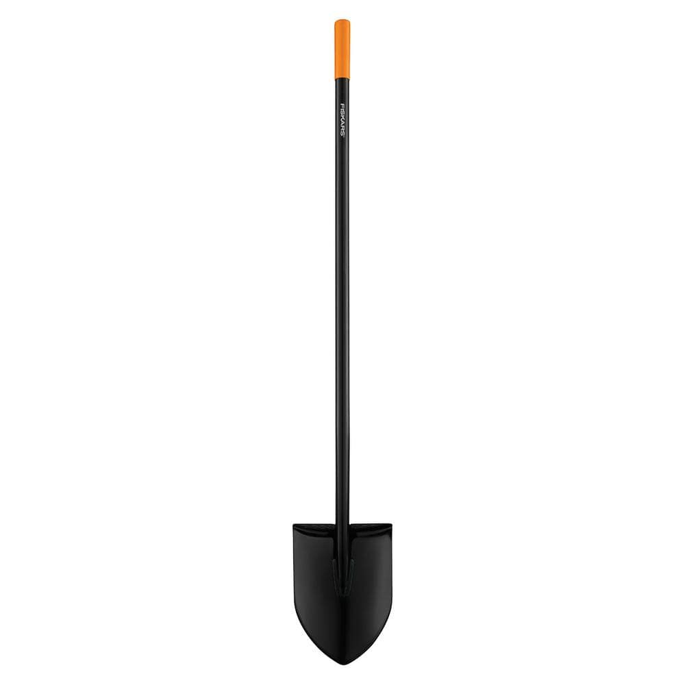 Fiskars 396680-1001 Digging Shovel, 8.63 in W Blade, Steel Blade, Black Blade, Steel Handle, Straight Handle