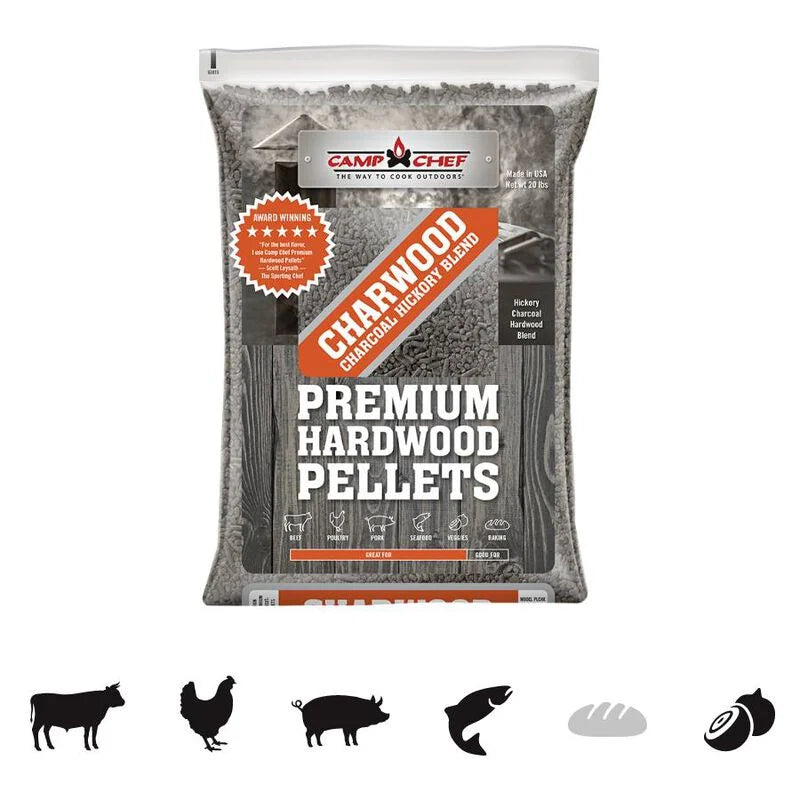 Camp Chef PREMIUM HARDWOOD PELLETS Charwood Charcoal Hickory Blend