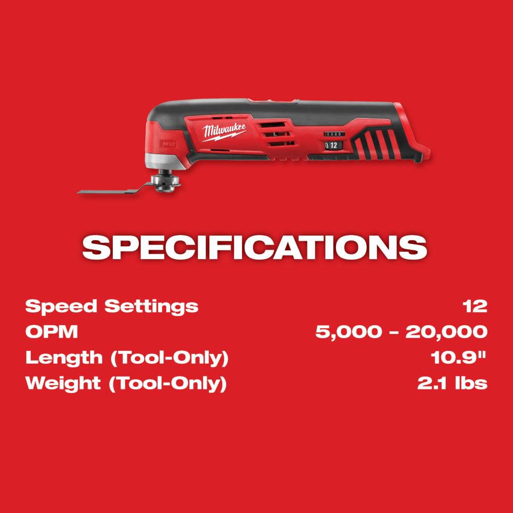 Milwaukee M12 Cordless Lithium Ion Multi Tool (Bare Tool) -- 2426-20
