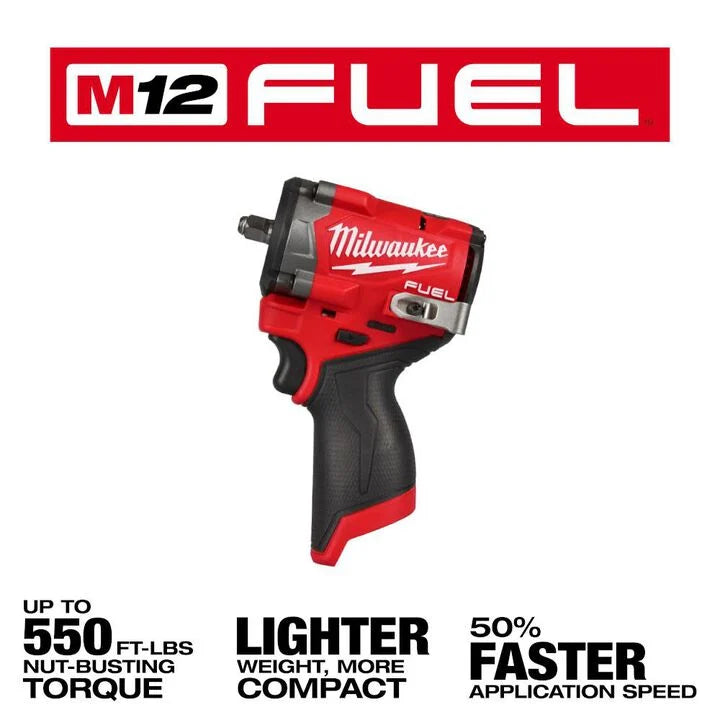 Milwaukee M12 FUEL Stubby 3/8 Inch Impact Wrench (Bare Tool) -- 2562-20