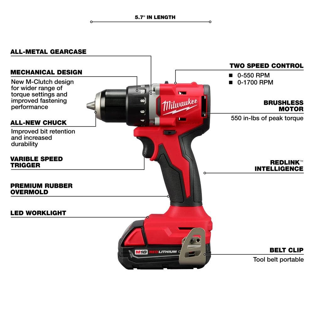 Milwaukee M18 Compact 2-Tool Combo Kit -- 3692-22CT