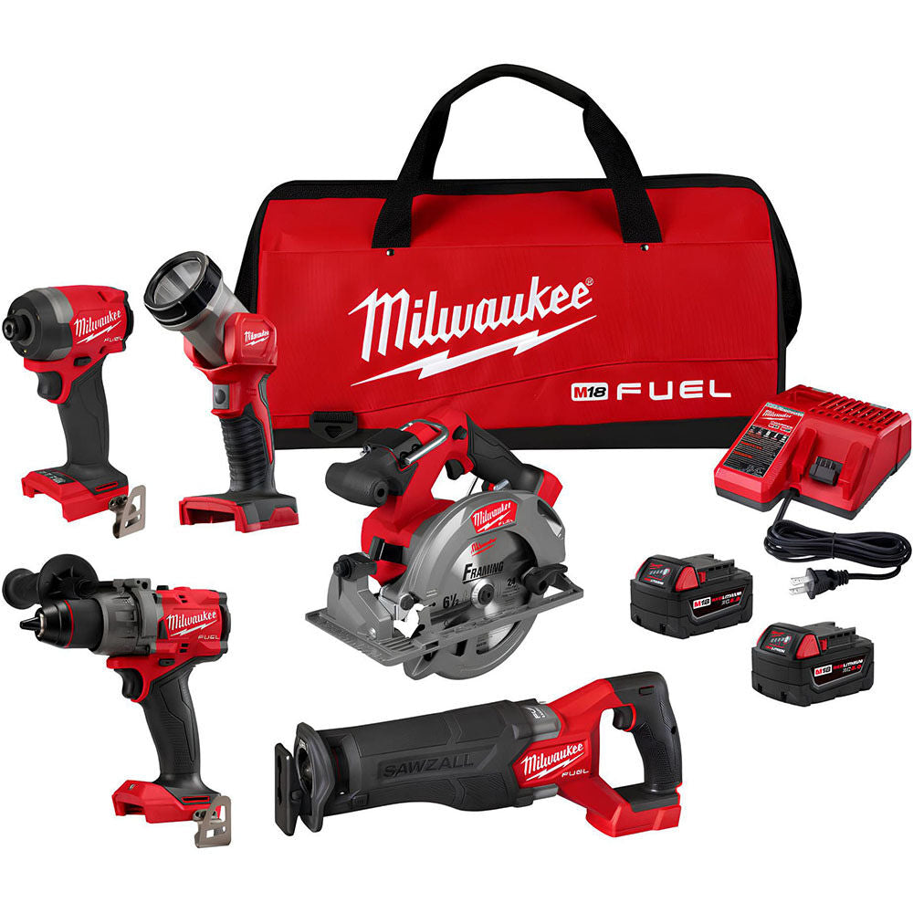 Milwaukee M18 FUEL 5 Tool Combo Kit -- 3697-25