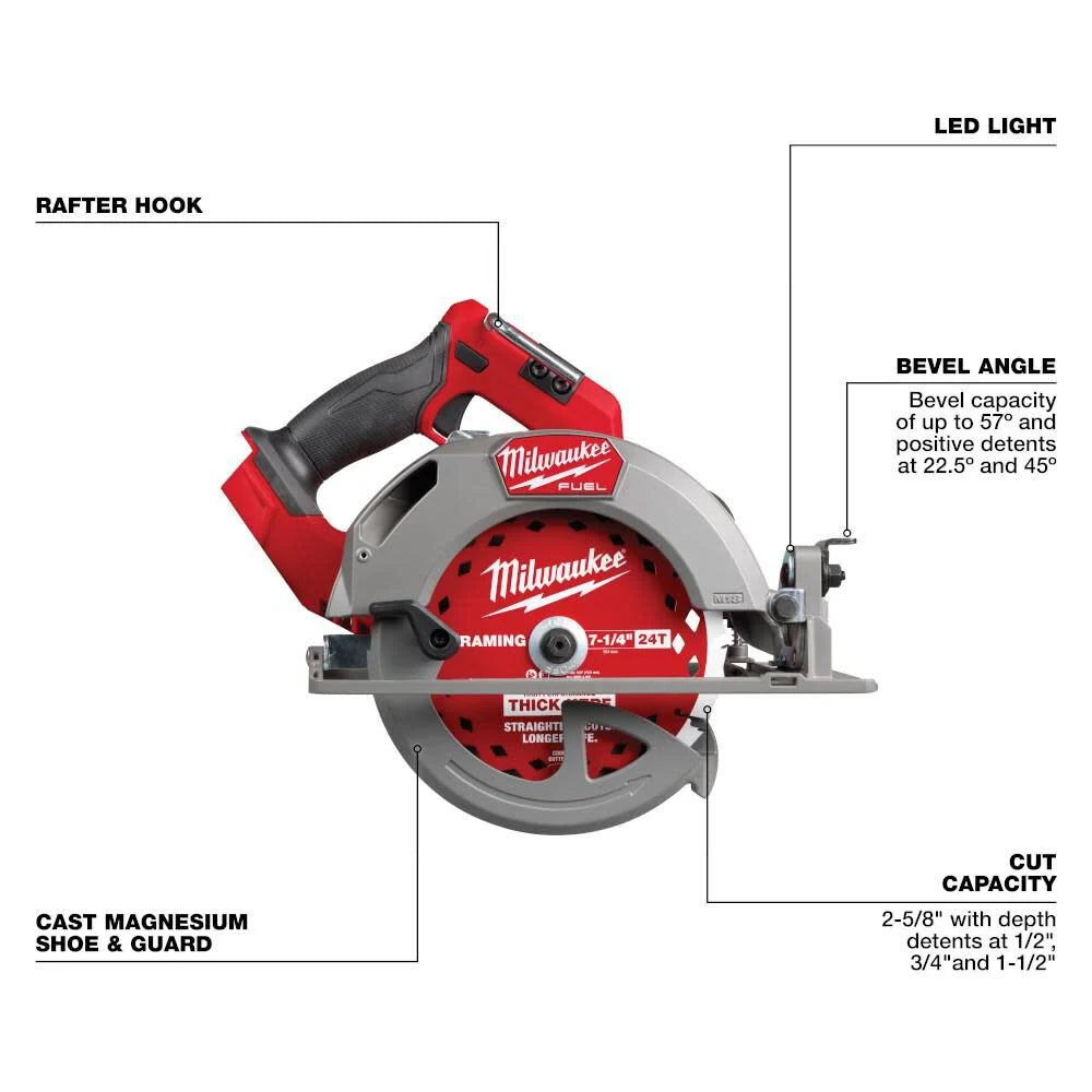 Milwaukee M18 FUEL 7-1/4 Inch Circular Saw (Bare Tool) -- 2834-20