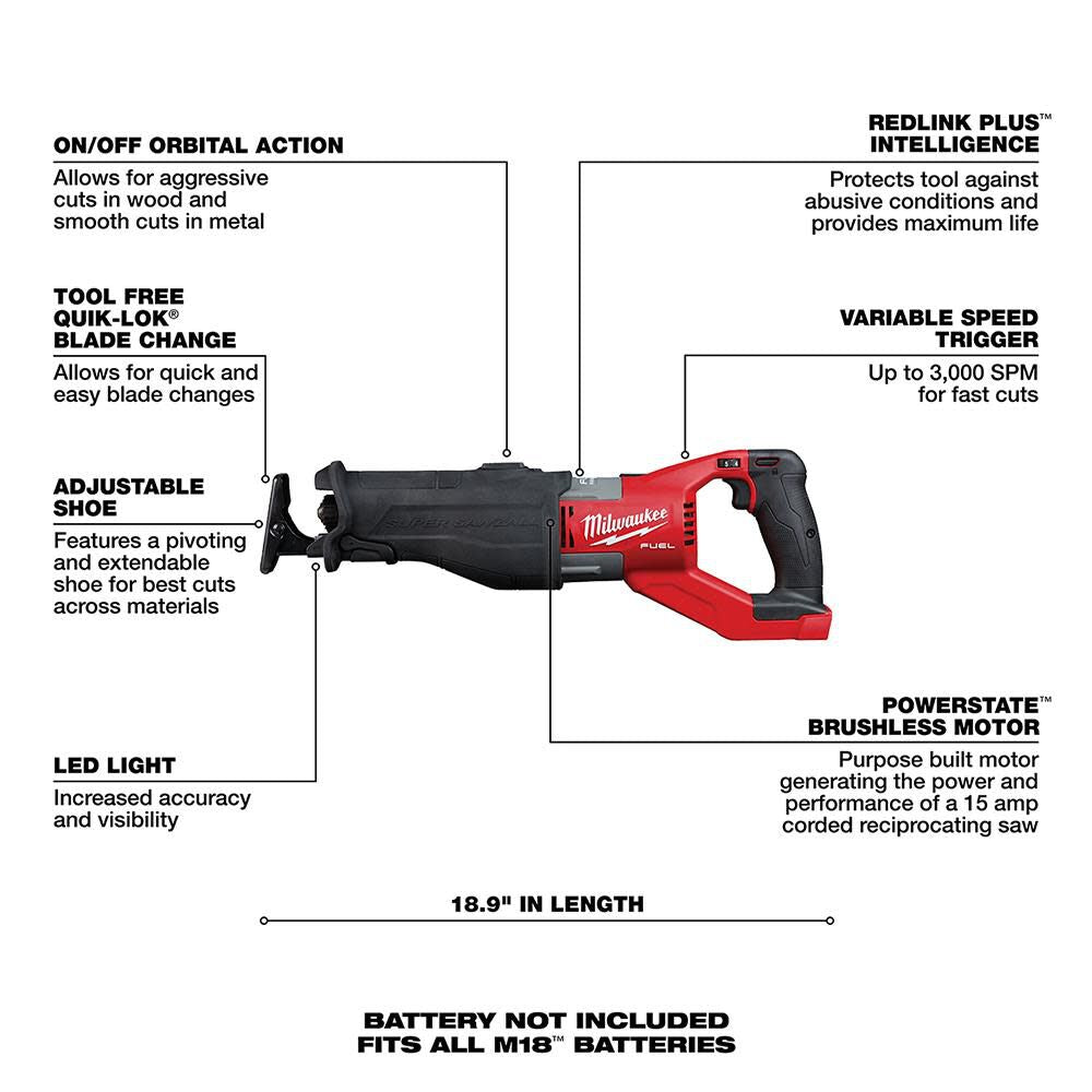 Milwaukee M18 FUEL SUPER SAWZALL (Bare Tool) -- 2722-20