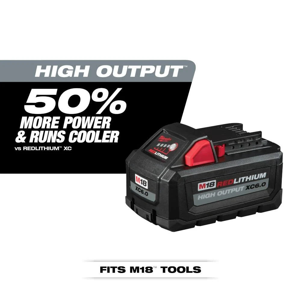 Milwaukee M18 REDLITHIUM HIGH OUTPUT XC 18V 6Ah Lithium Ion Power Tool Battery Pack with Fuel Indicator -- 48-11-1865