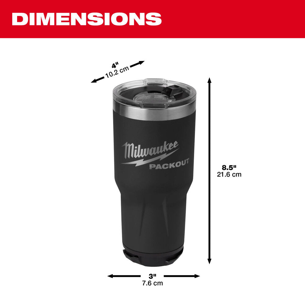 Milwaukee PACKOUT Tumbler Black 30oz -- 48-22-8393B