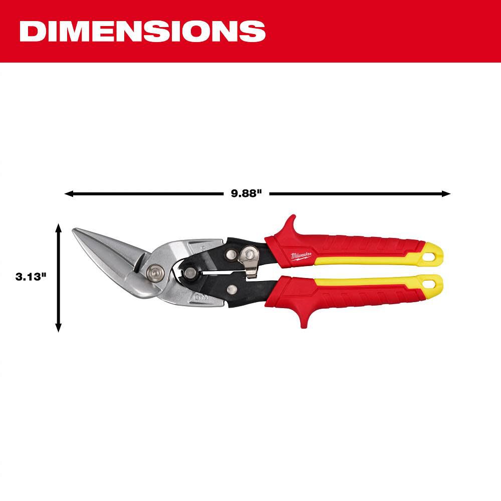 Milwaukee Straight Cutting Offset Aviation Snips -- 48-22-4562