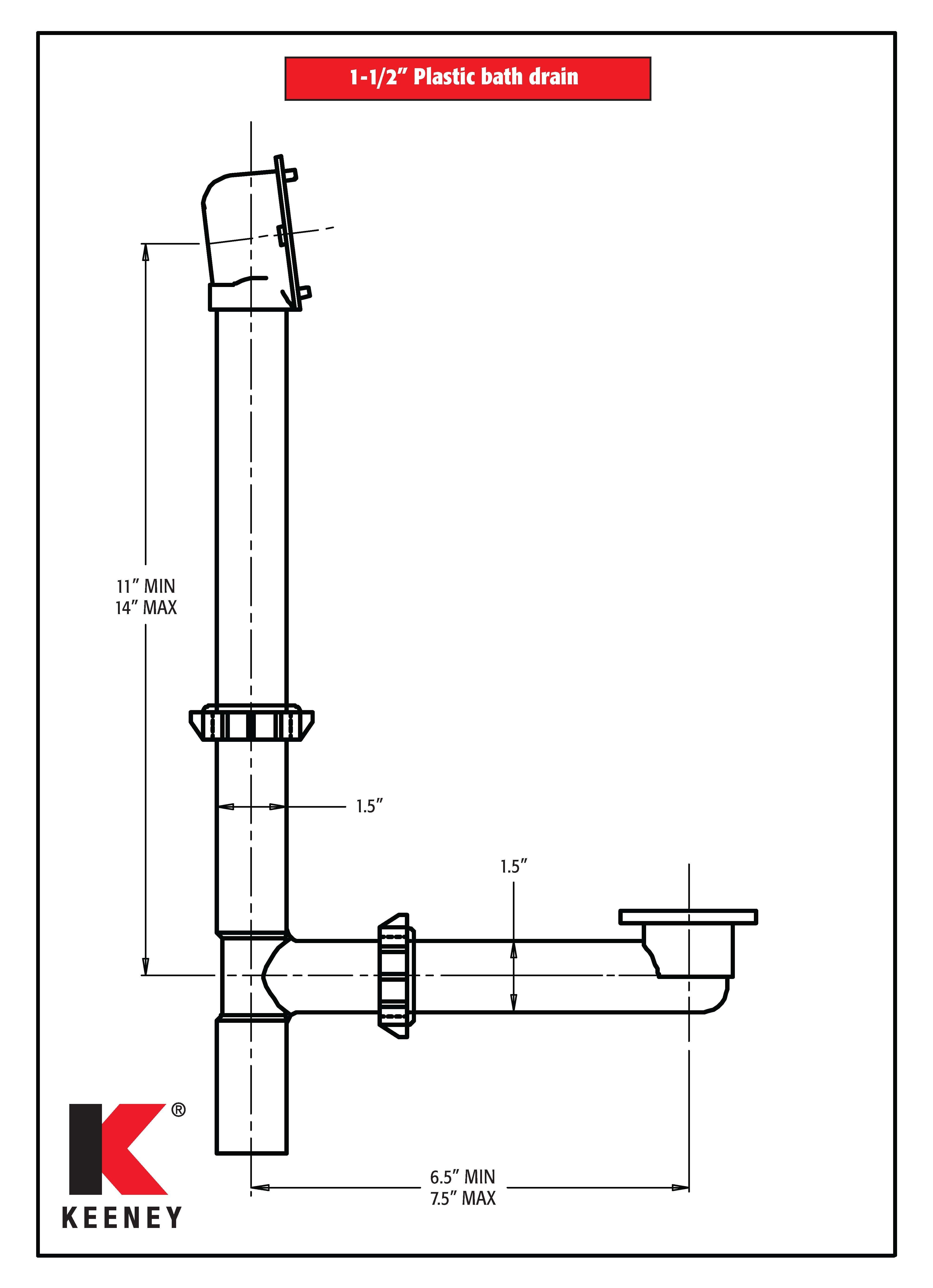 Plumb Pak PP64W Bath Drain Assembly, Plastic, White, Polished Chrome
