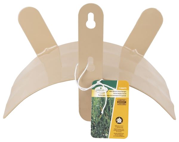 Landscapers Select HH-691 Hose Hanger, 125 ft Capacity, Steel, Tan, Powder-Coated, Wall Mounting