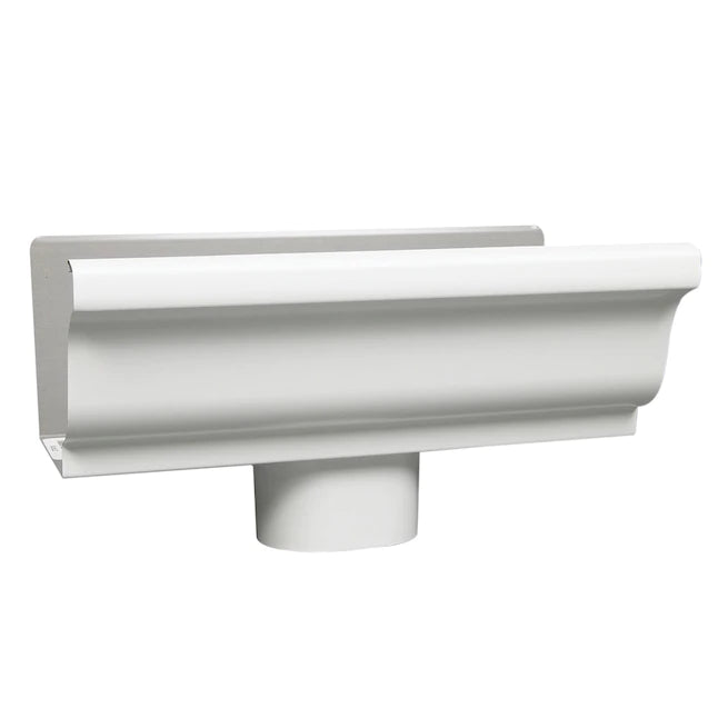 Amerimax 5in X 10in White K-Style Gutter End with Drop - 27-010