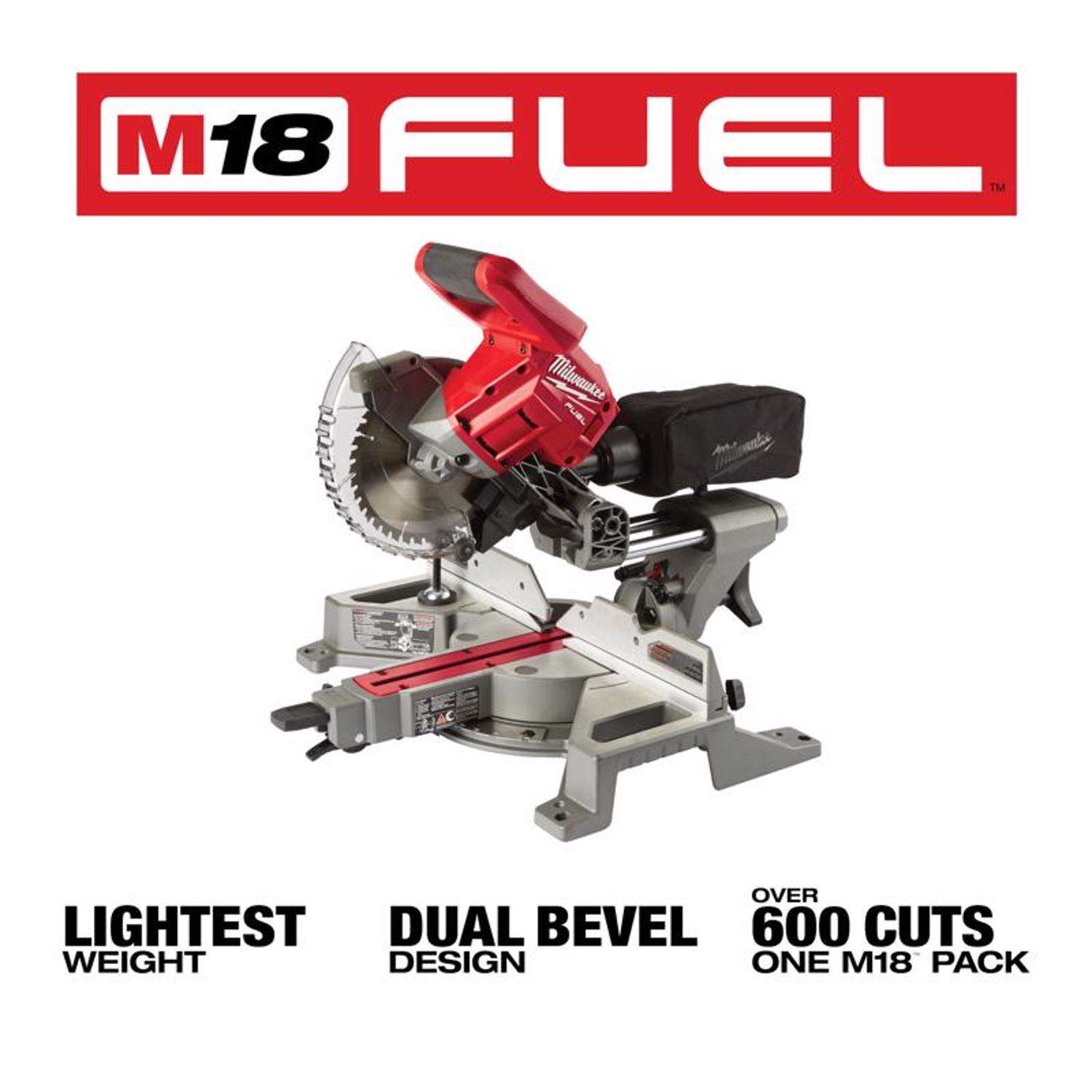 Milwaukee M18 FUEL™ 7-1/4” Dual Bevel Sliding Compound Miter Saw (Tool Only) 2733-20