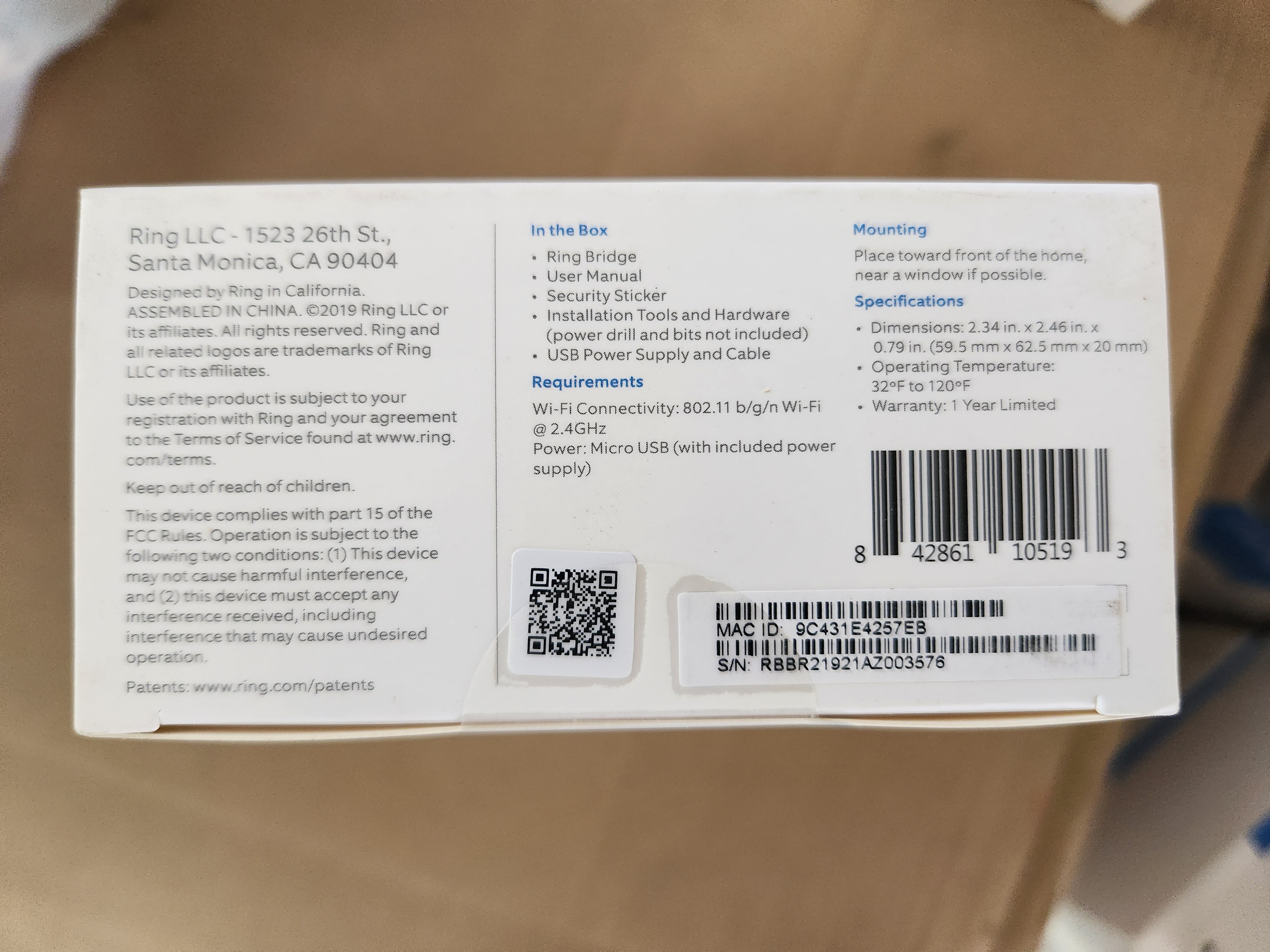 Ring Smart Lighting Ring Bridge (White)