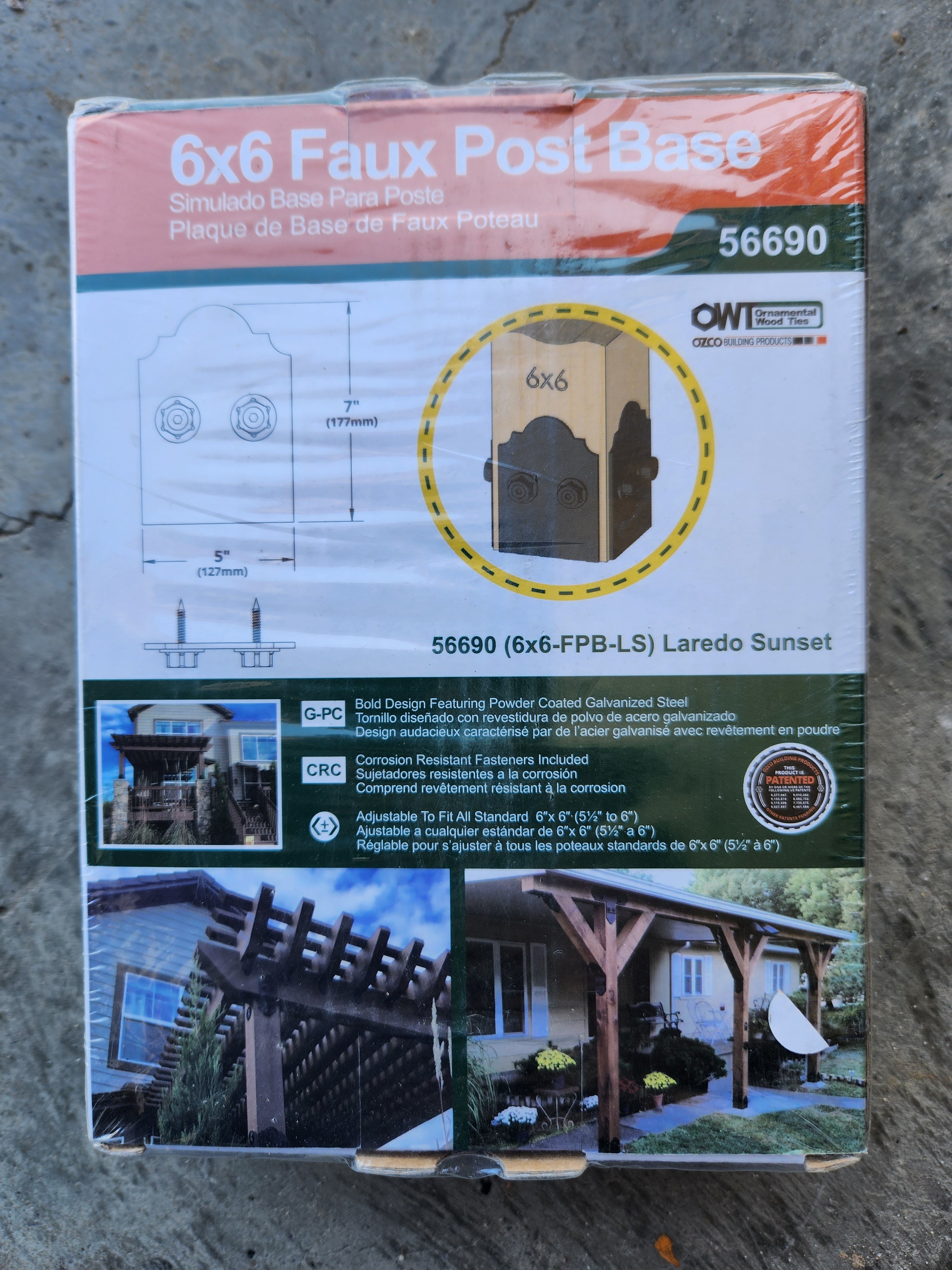 OZCO -- 6″x6″ Faux Post Base Plates - 56690 (6×6-FPB-LS)