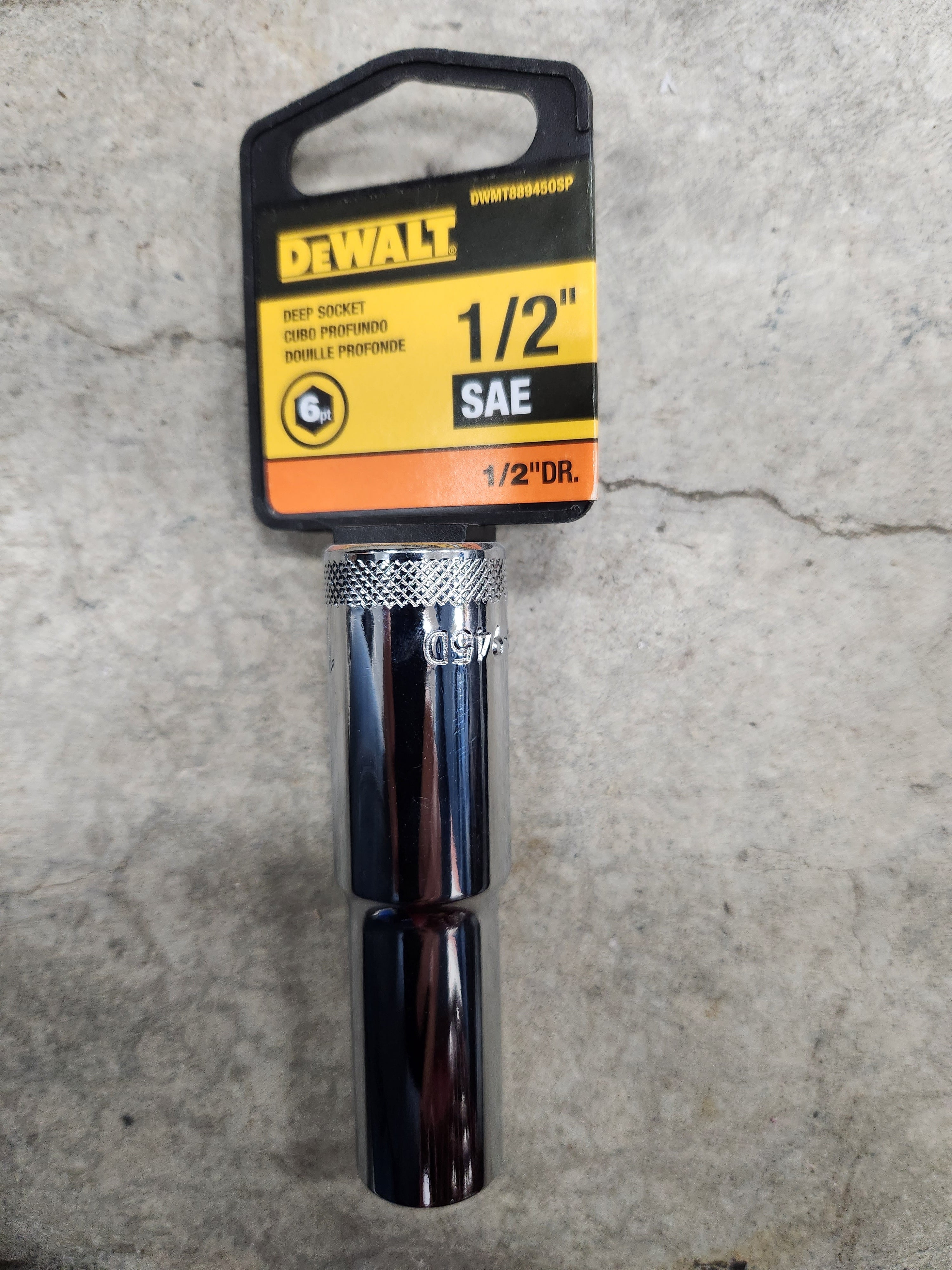 Dewalt Deep Sockets 6pt (Variety of sizes) (SAE-Standard)