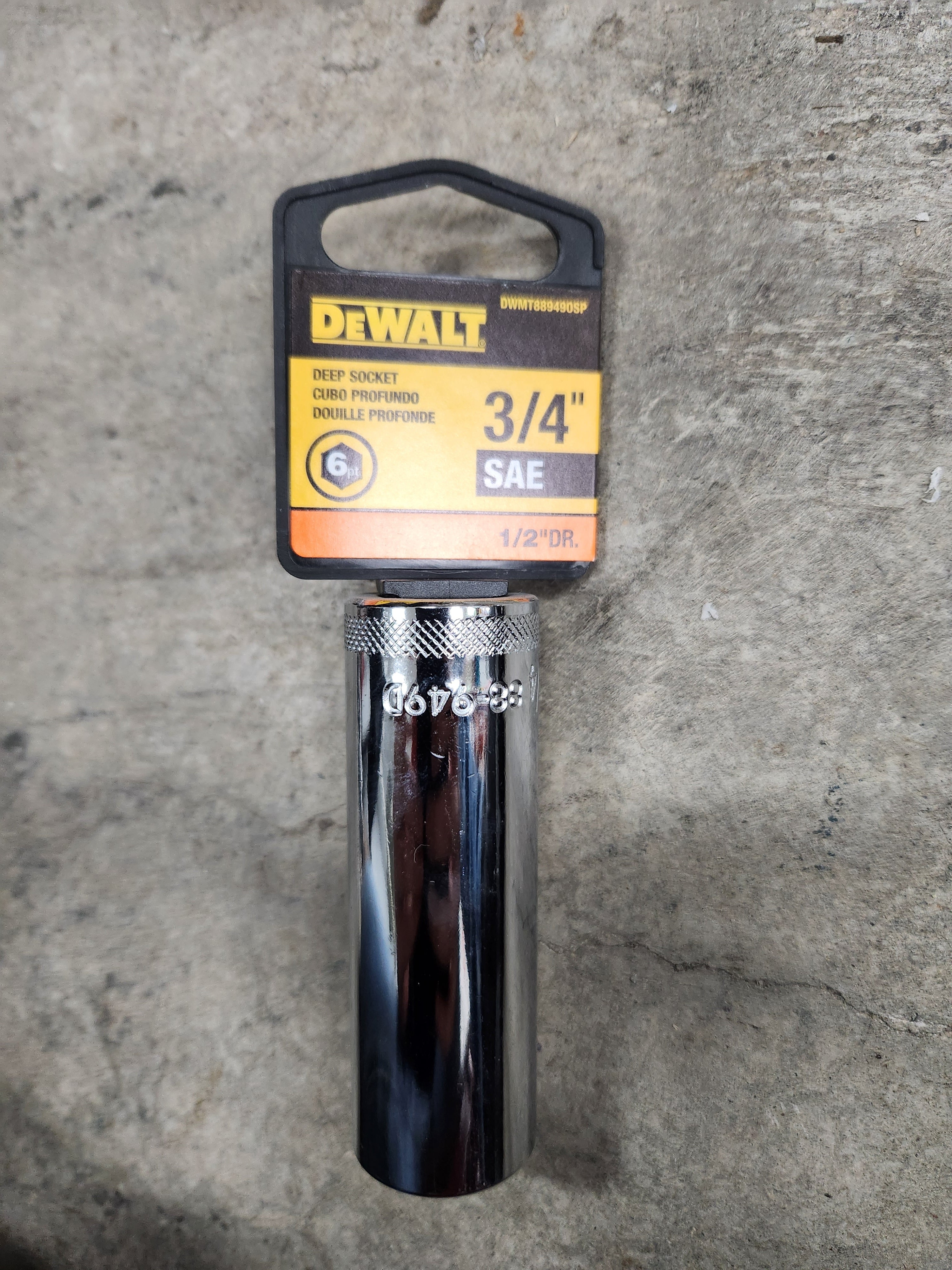 Dewalt Deep Sockets 6pt (Variety of sizes) (SAE-Standard)