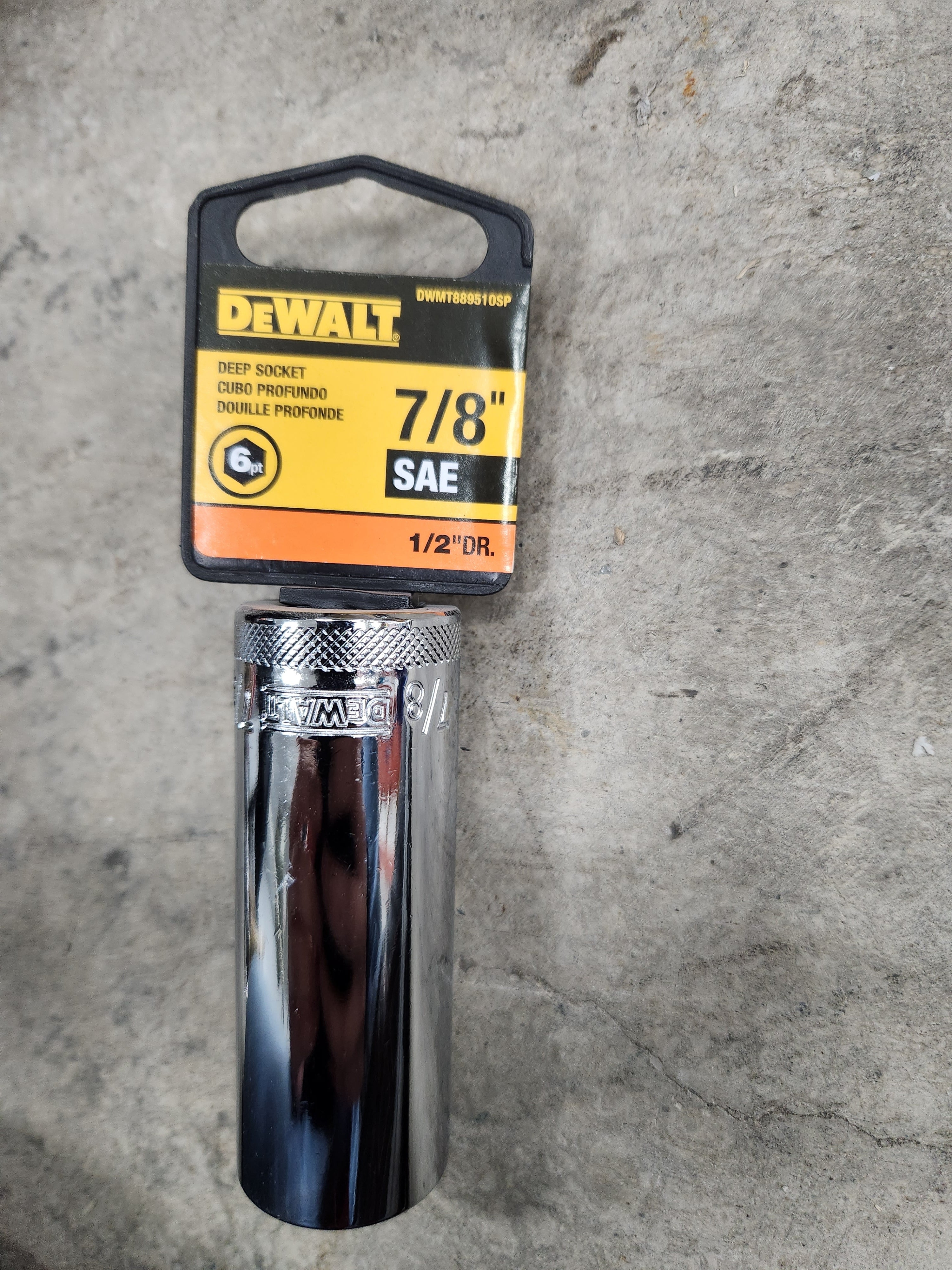 Dewalt Deep Sockets 6pt (Variety of sizes) (SAE-Standard)