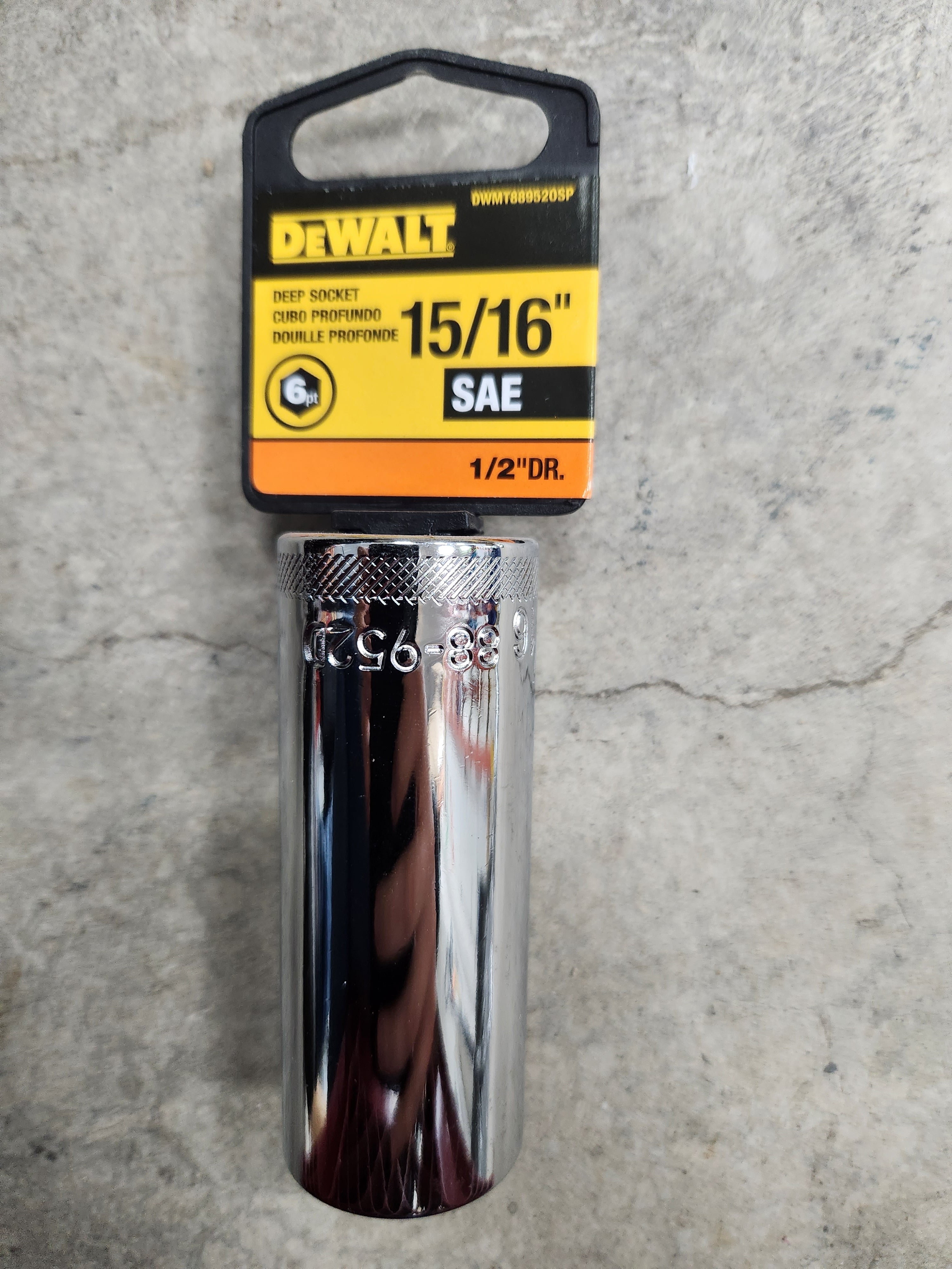 Dewalt Deep Sockets 6pt (Variety of sizes) (SAE-Standard)