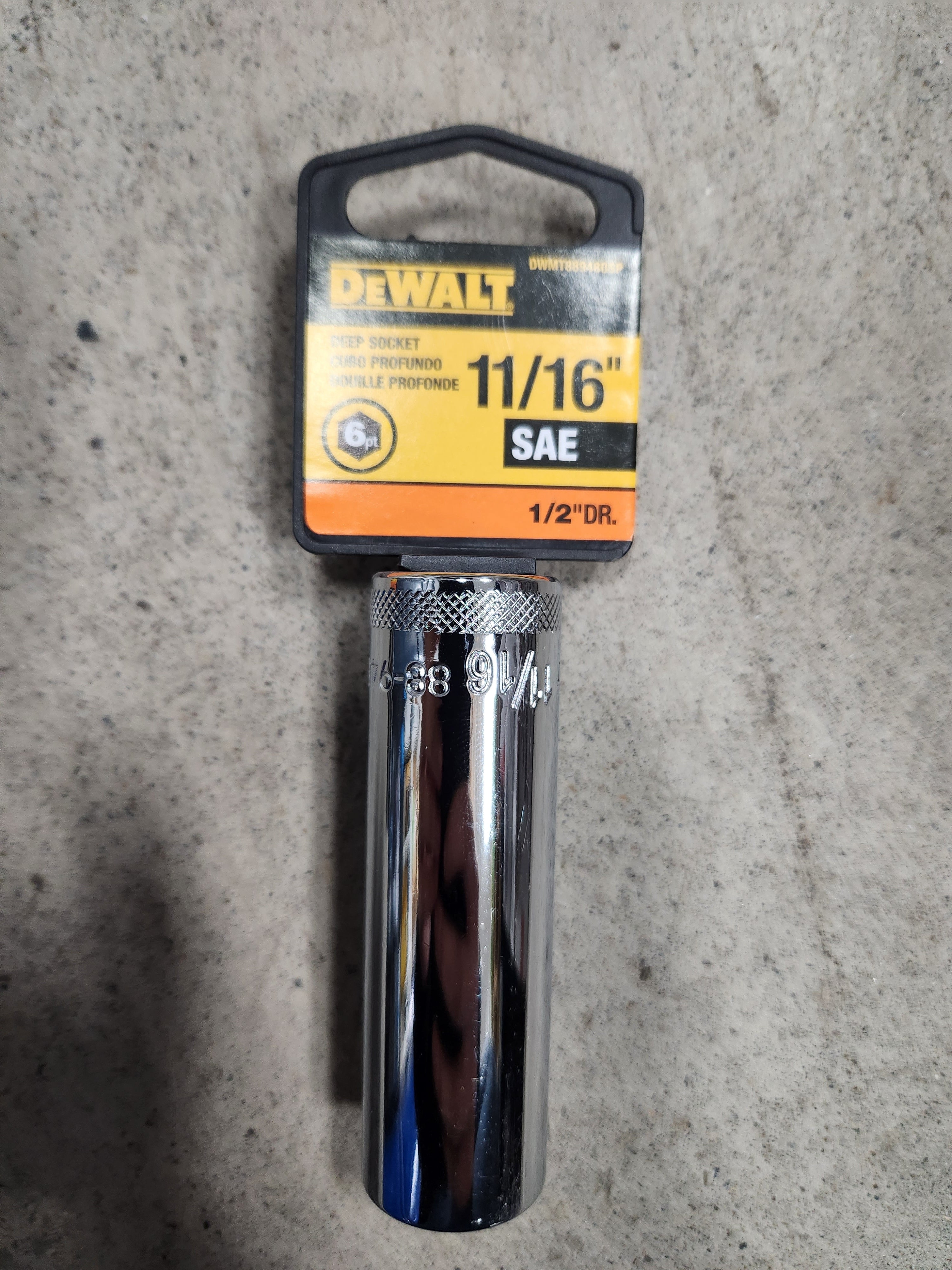 Dewalt Deep Sockets 6pt (Variety of sizes) (SAE-Standard)