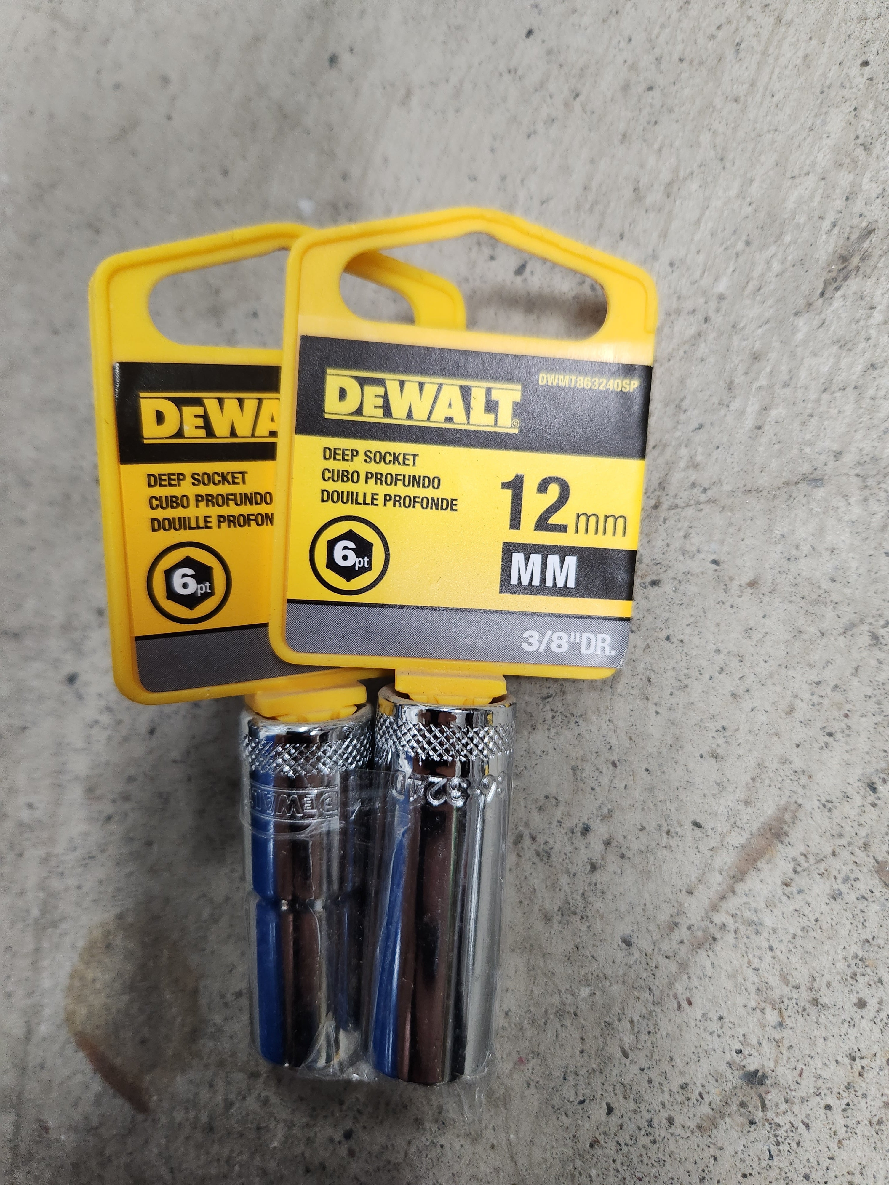 Dewalt Deep Sockets 6pt (Variety of sizes) (MM - Metric)