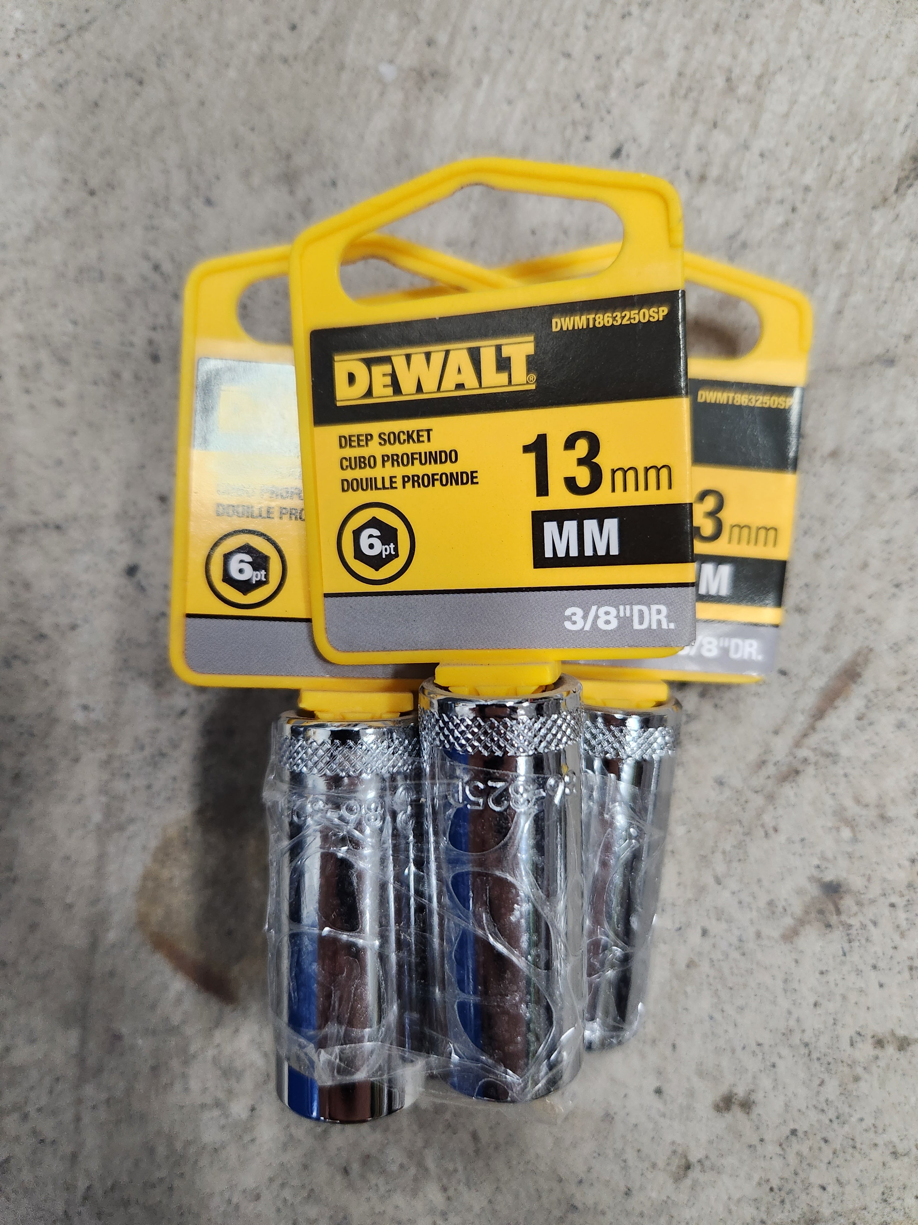 Dewalt Deep Sockets 6pt (Variety of sizes) (MM - Metric)
