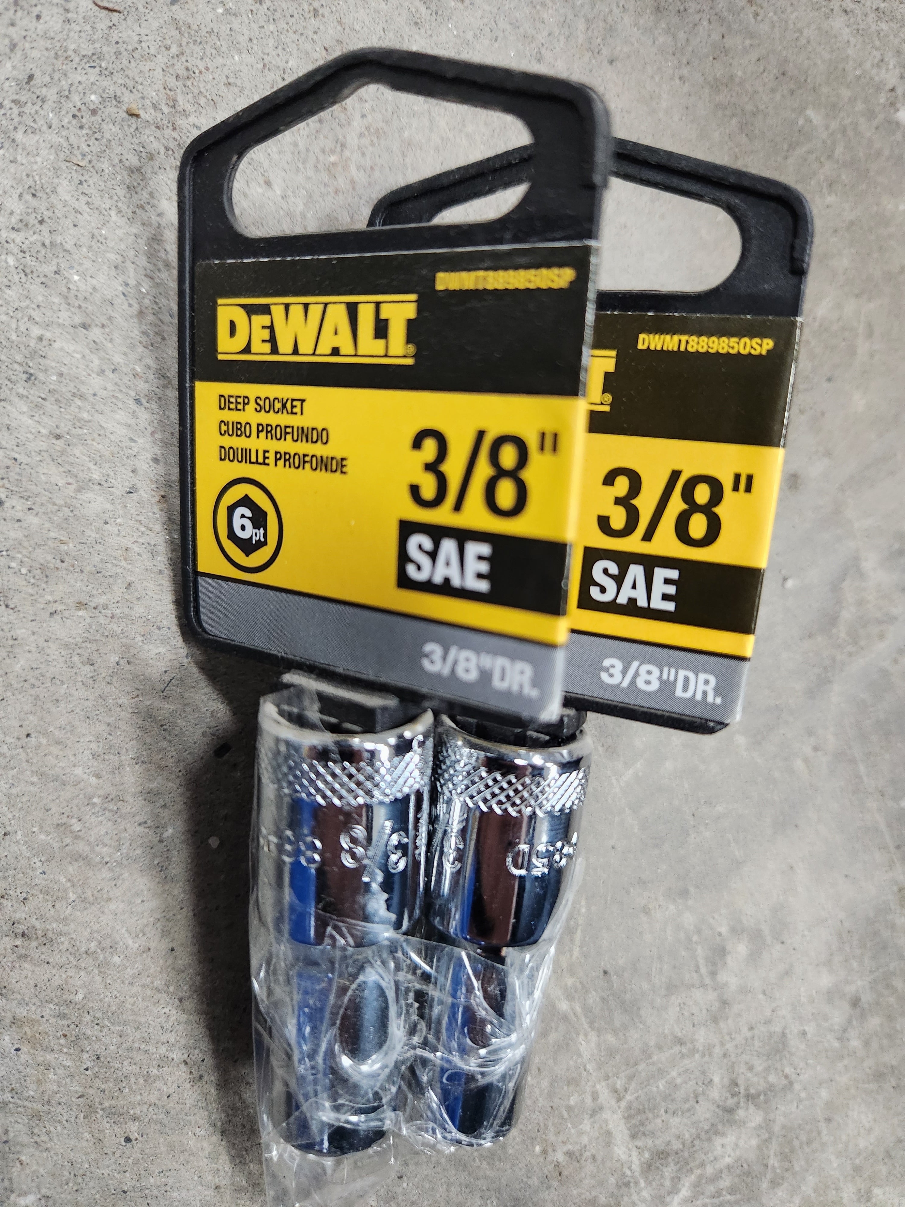Dewalt Deep Sockets 6pt (Variety of sizes) (SAE-Standard)