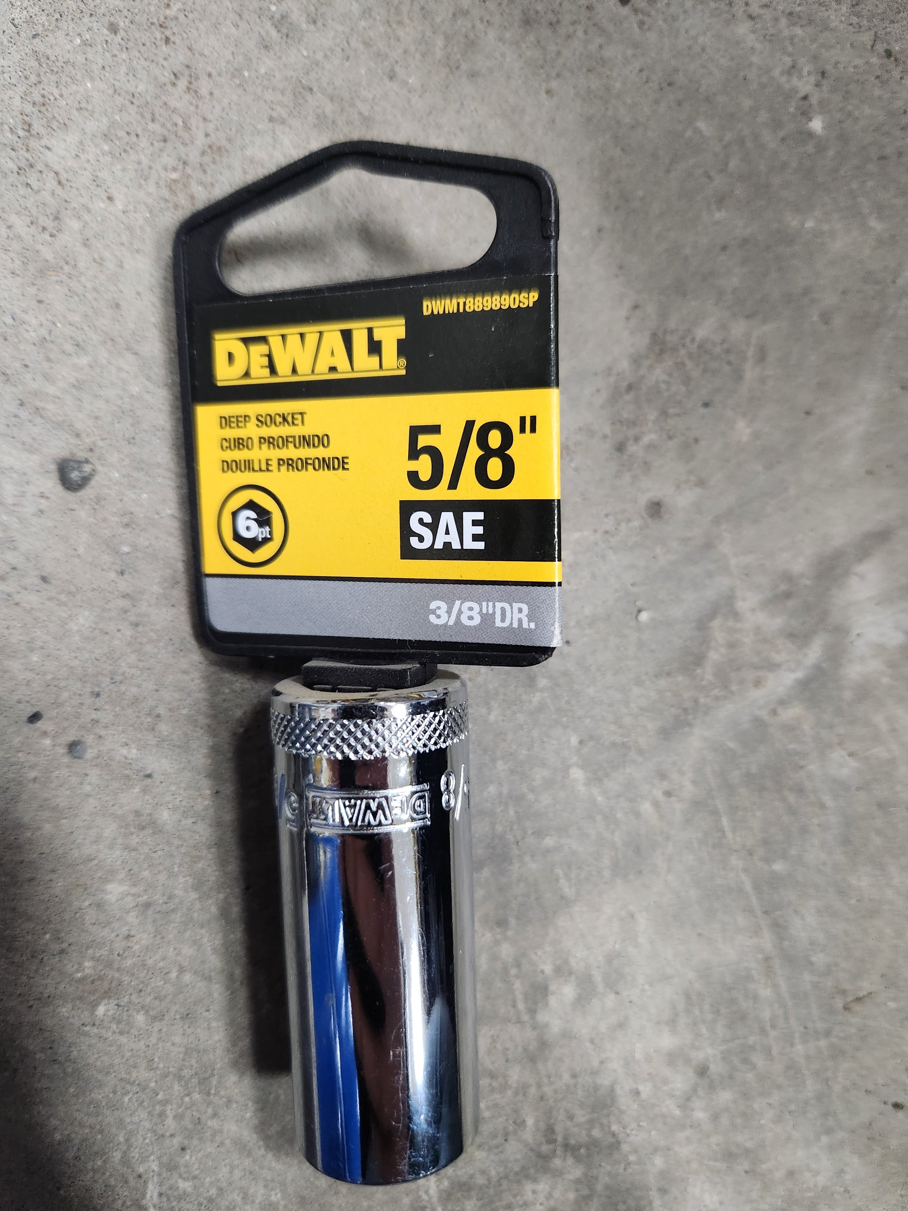 Dewalt Deep Sockets 6pt (Variety of sizes) (SAE-Standard)