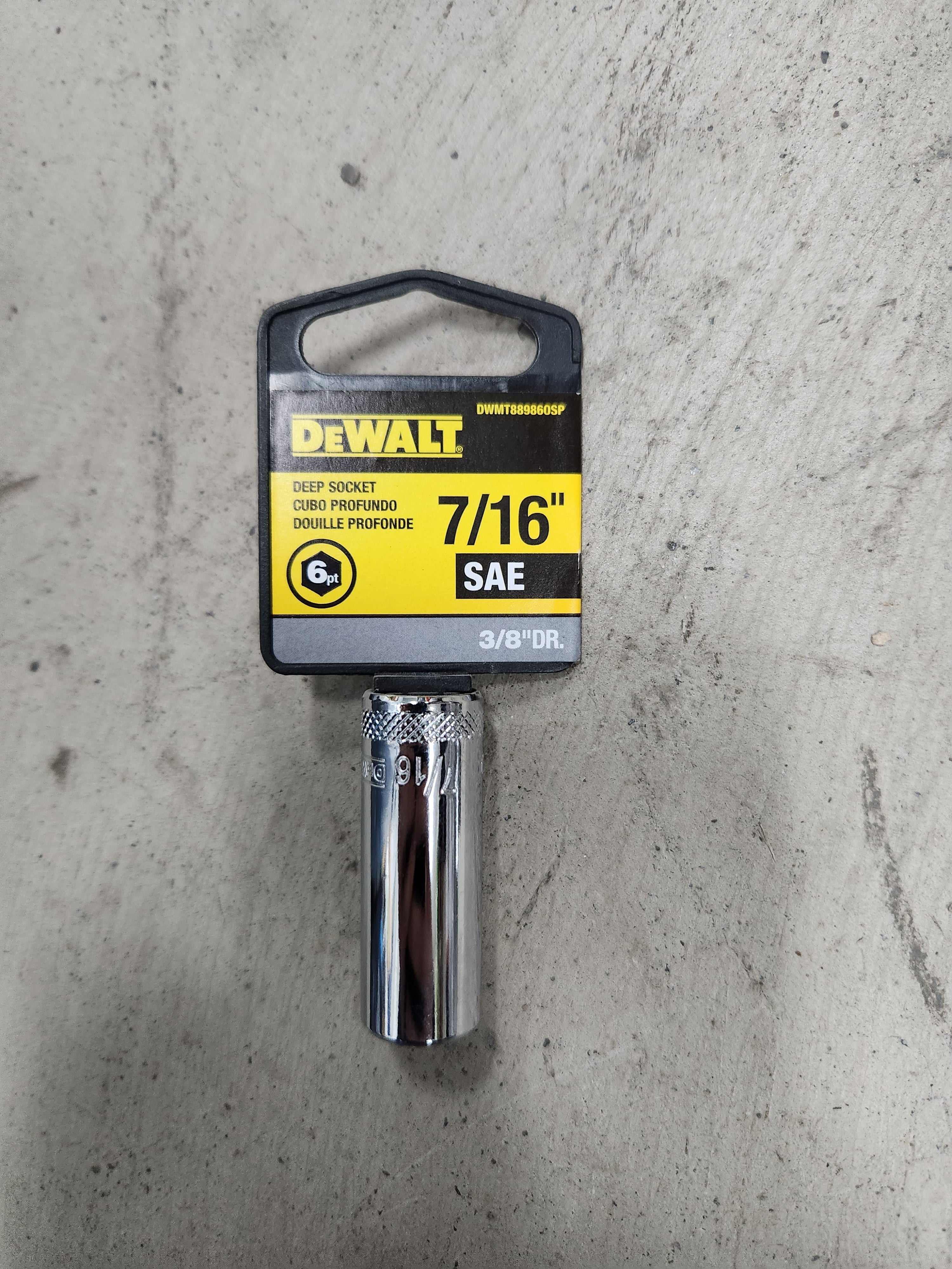 Dewalt Deep Sockets 6pt (Variety of sizes) (SAE-Standard)