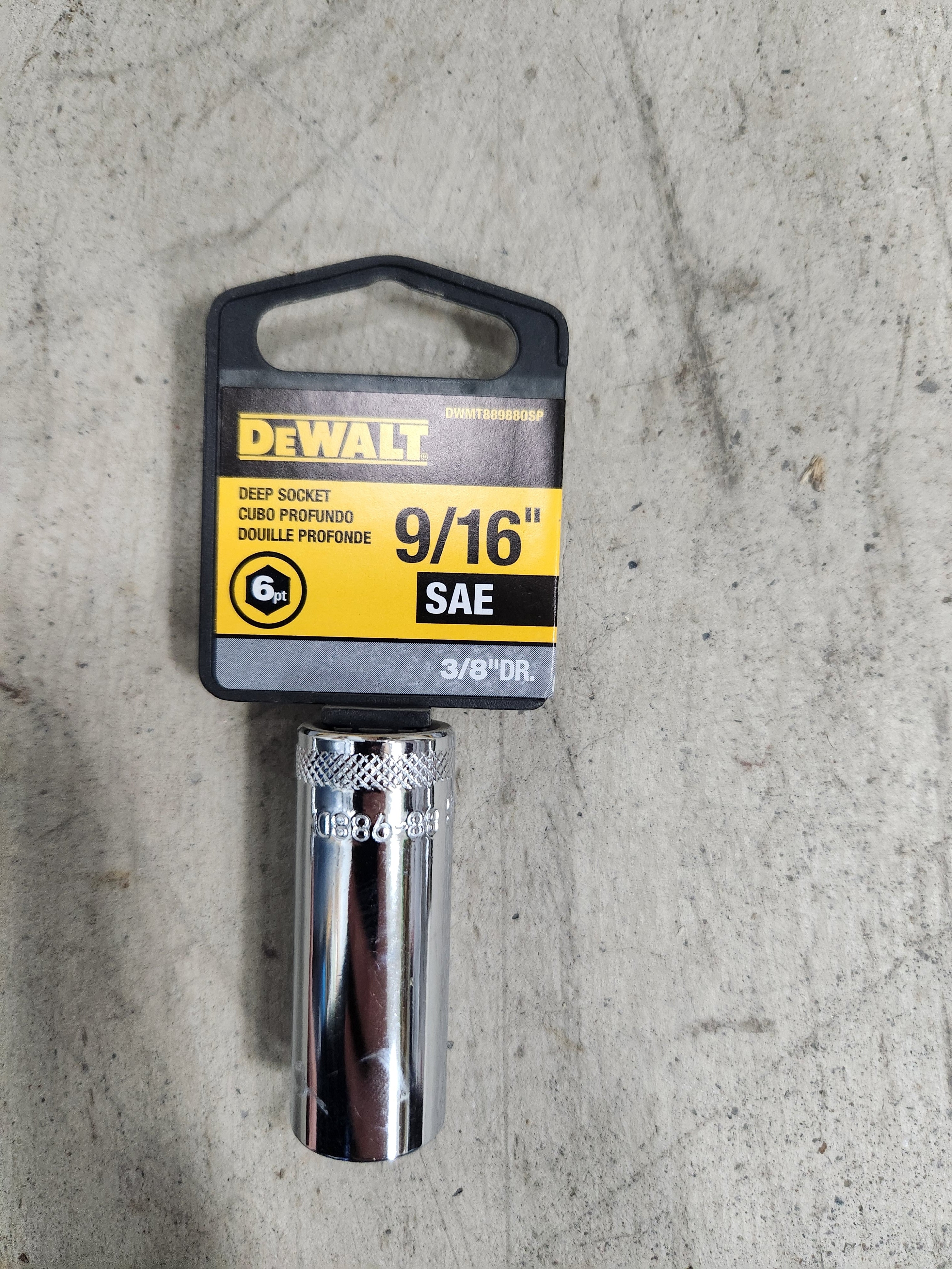 Dewalt Deep Sockets 6pt (Variety of sizes) (SAE-Standard)