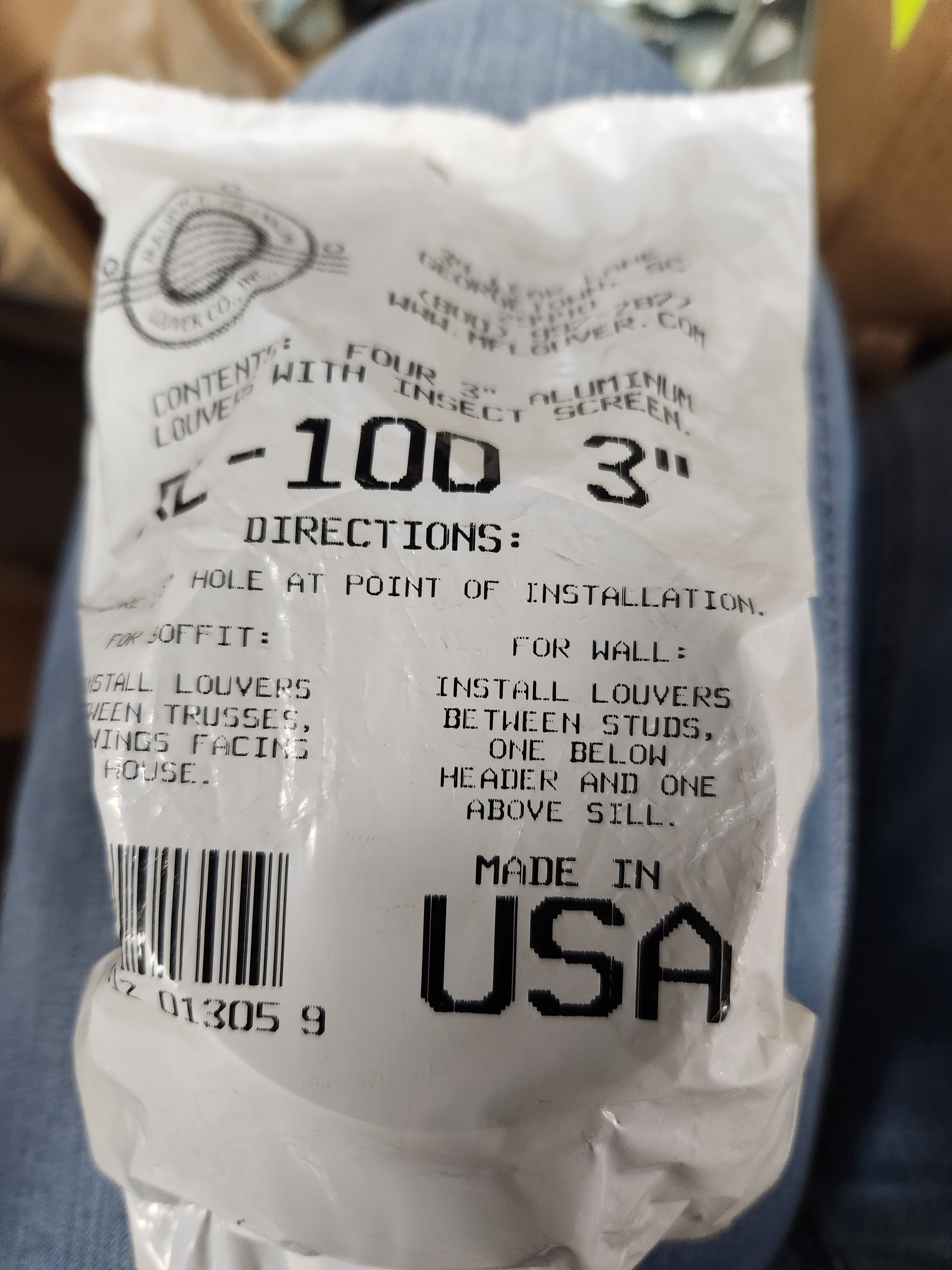 Maurice Franklin Louver 3" Round Aluminum Louver with Insect Screen (Priced Per Bag of 4). Item# 3" RL-100