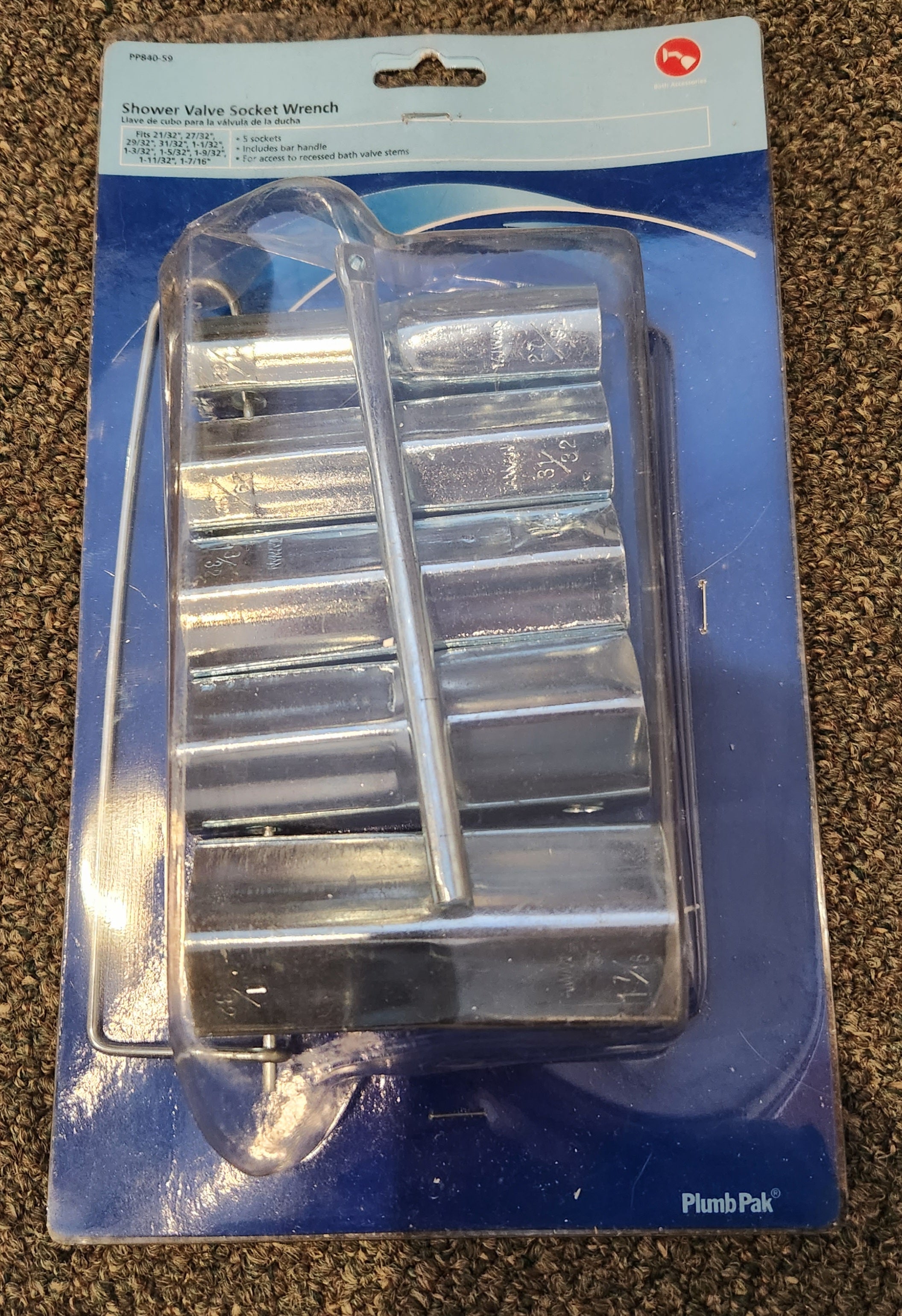 Plumb Pak PP840-59 Shower Valve Socket Wrench Set, Carbon Steel