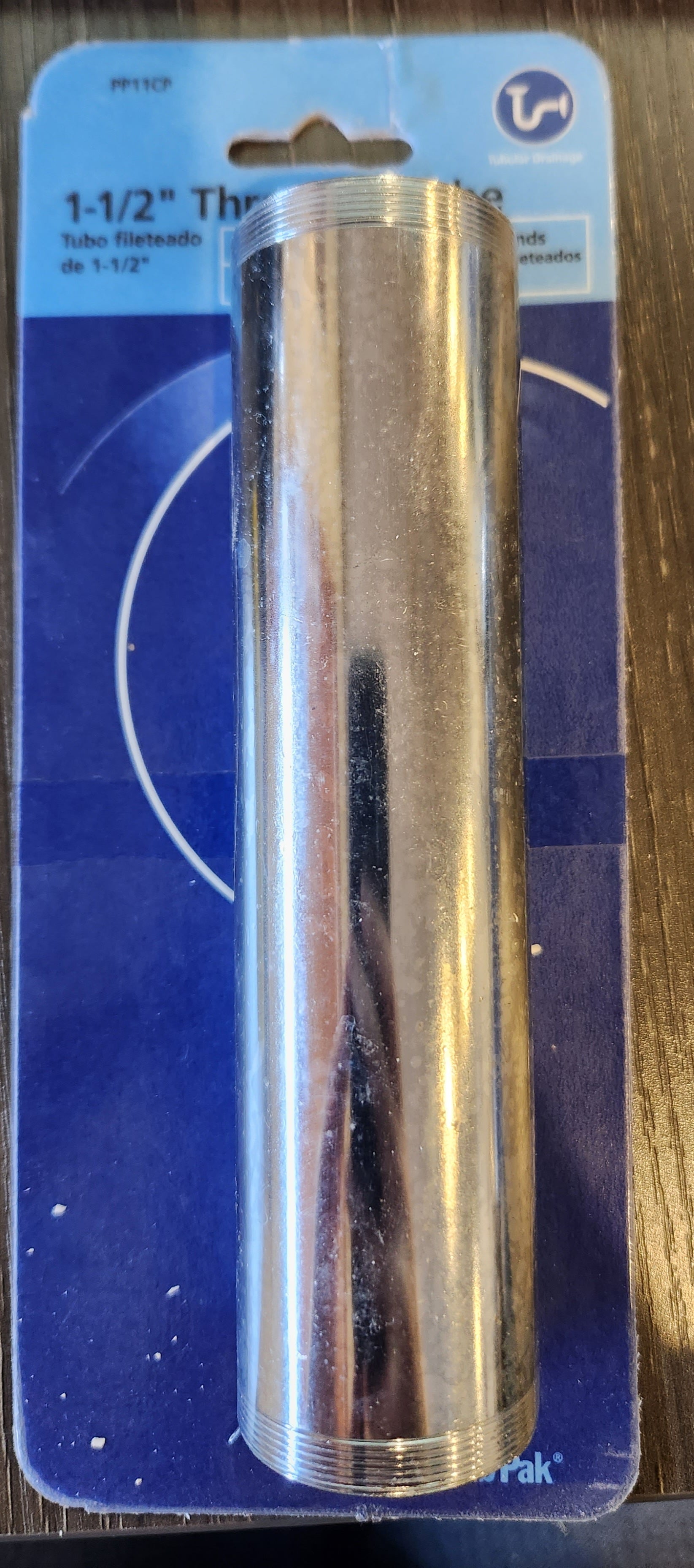 PLUMB PAK PP11CP METAL 1 1/2" X 6" SINK DRAIN EXTENSION THREADED TUBE 6386379