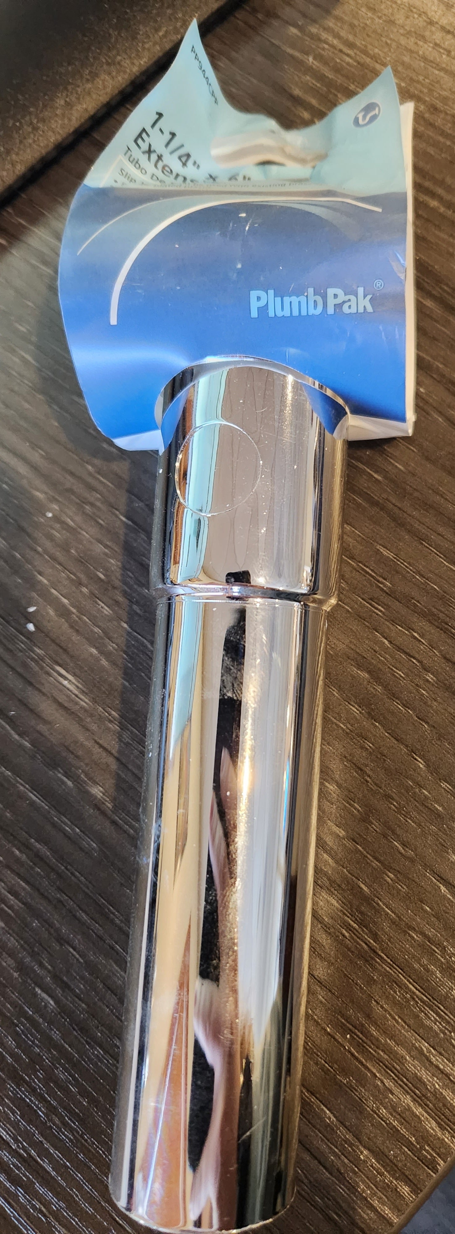 Plumb Pak PP944CPP Extension Tube, 1-1/4 in Dia X 6 in L, Slip Joint, PVC, Chrome Plated