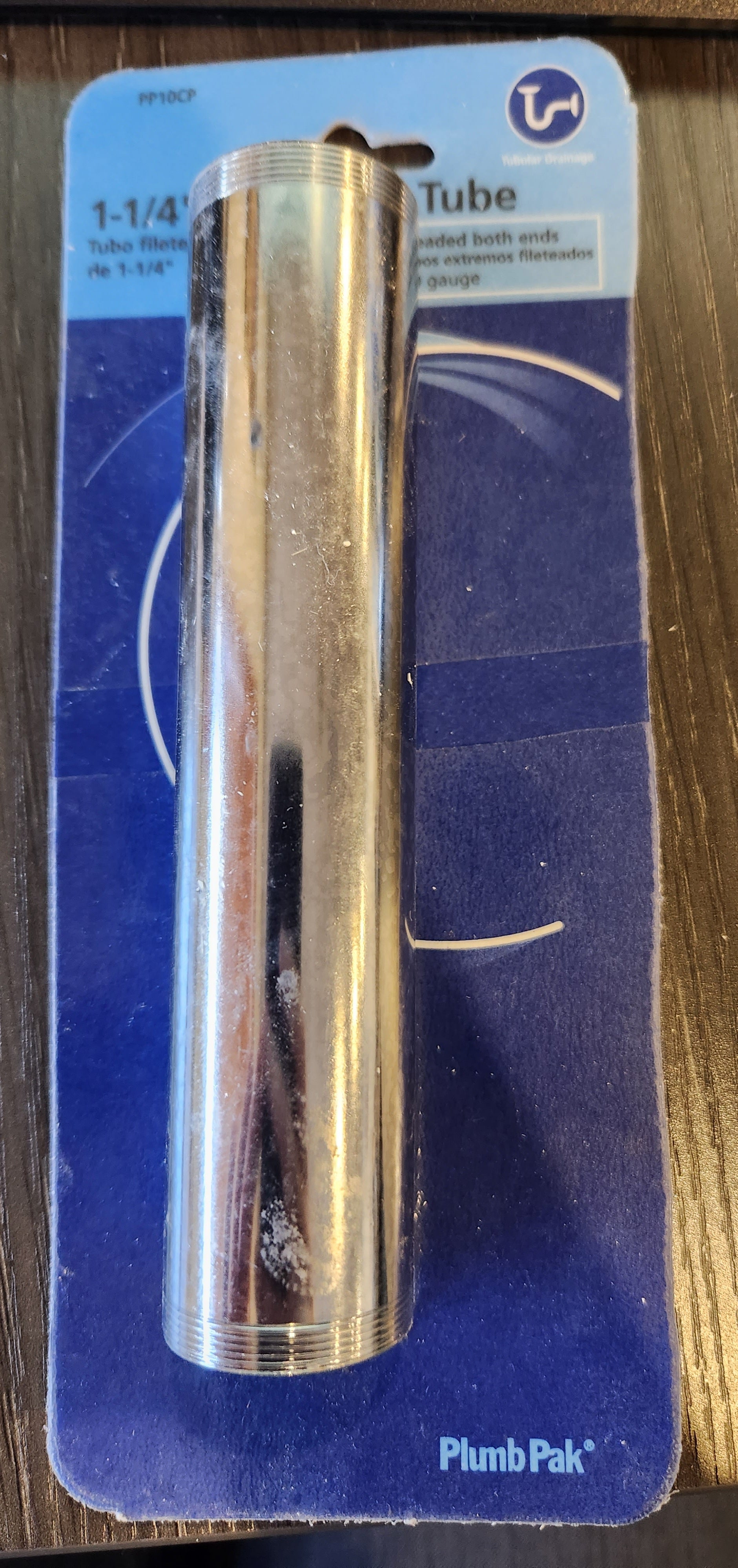 PLUMB PAK PP10CP METAL 1 1/4" X 6" SINK DRAIN EXTENSION THREADED TUBE 3355344