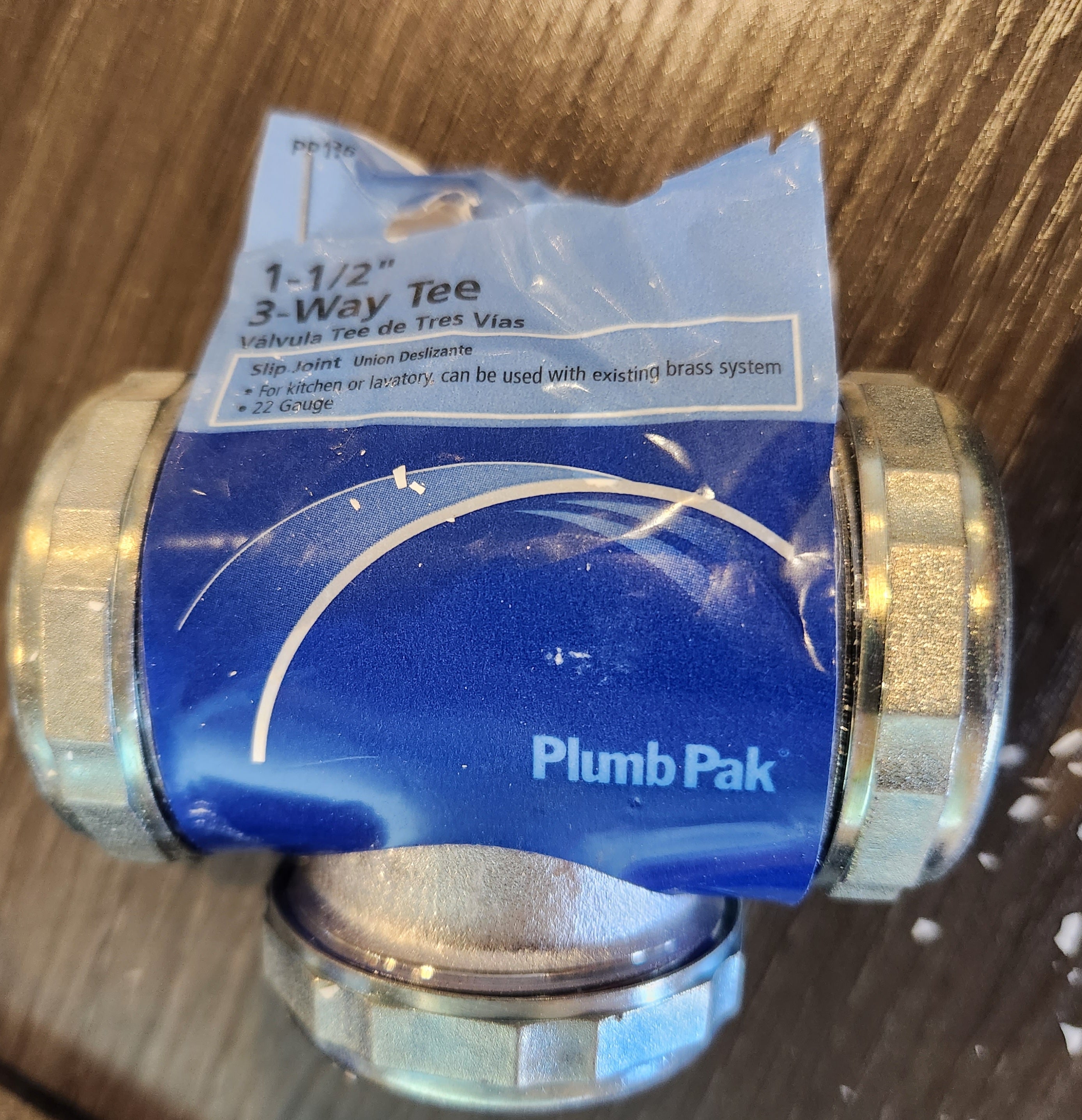 Plumb Pak PP136 Tube Tee, 1-1/2 in, Brass