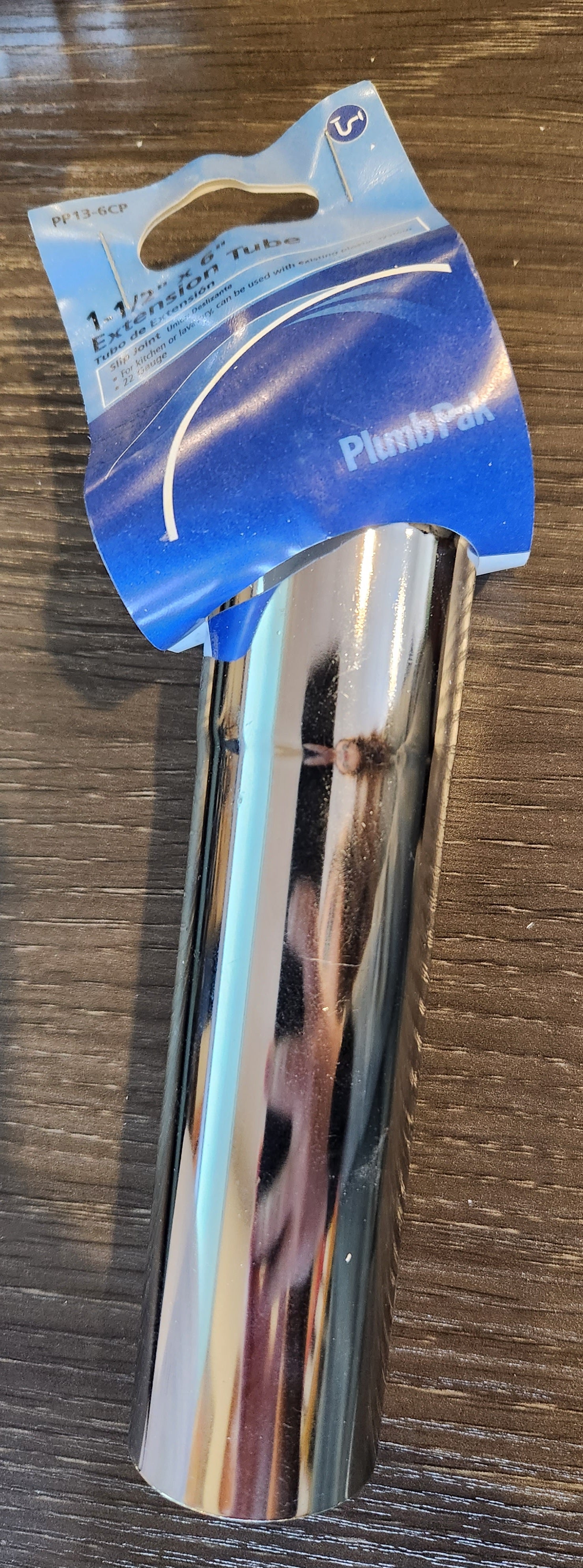 Plumb Pak PP13-6CP Pipe Extension Tube, 1-1/2 in, 6 in L, Slip-Joint, Brass, Chrome