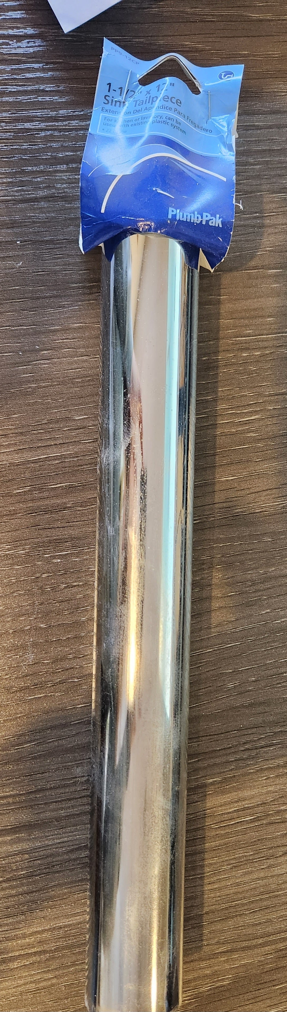 Plumb Pak PP9-12CP Sink Tailpiece Flange, 1-1/2 in, 12 in L, Flange, Brass, Polished Chrome