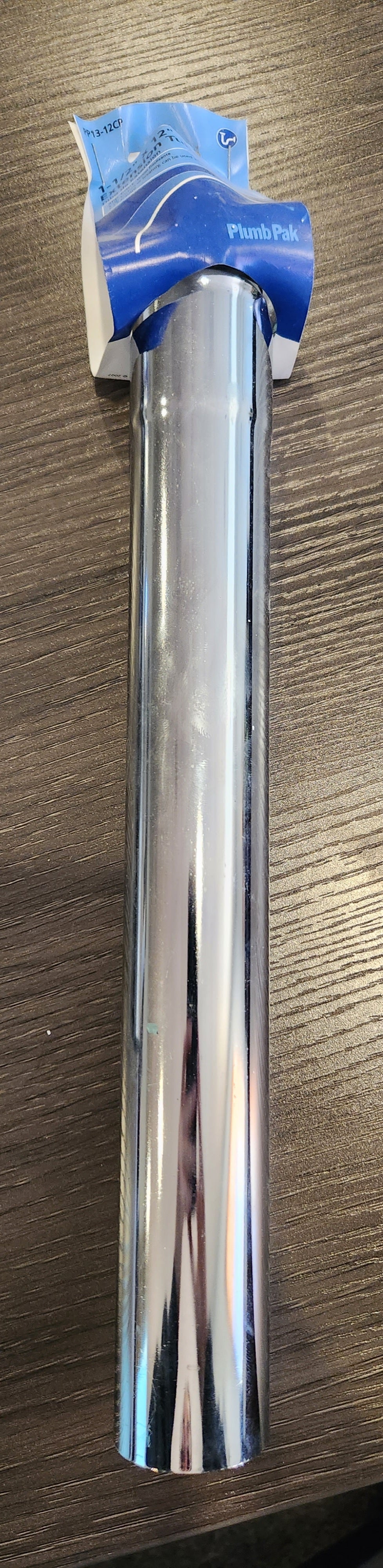 Plumb Pak PP13-12CP Pipe Extension Tube, 1-1/2 in, 12 in L, Slip-Joint, Brass, Chrome