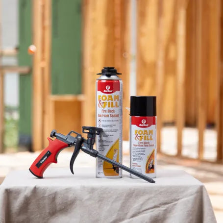 Red Devil 0915 Spray Foam & Fill Fire Block Expanding Insulation Polyurethane Foam Sealant, 12 oz, Orange