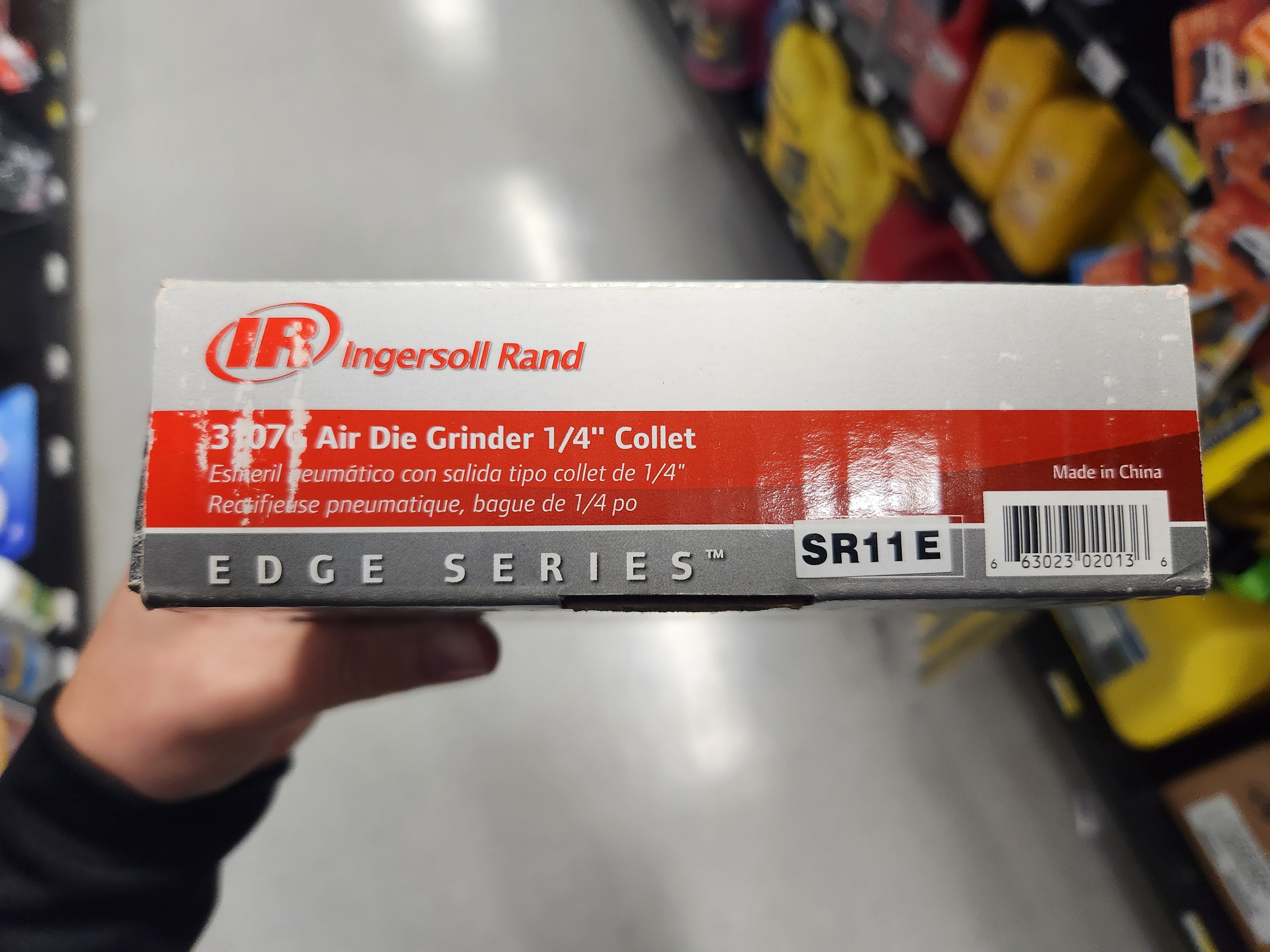 Ingersoll Rand 3107G Air Die Grinder Edge Series – 1/4", Heavy Duty, Straight, Ergonomic Grip, Ball Bearing Construction, Lightweight Tool, Black
