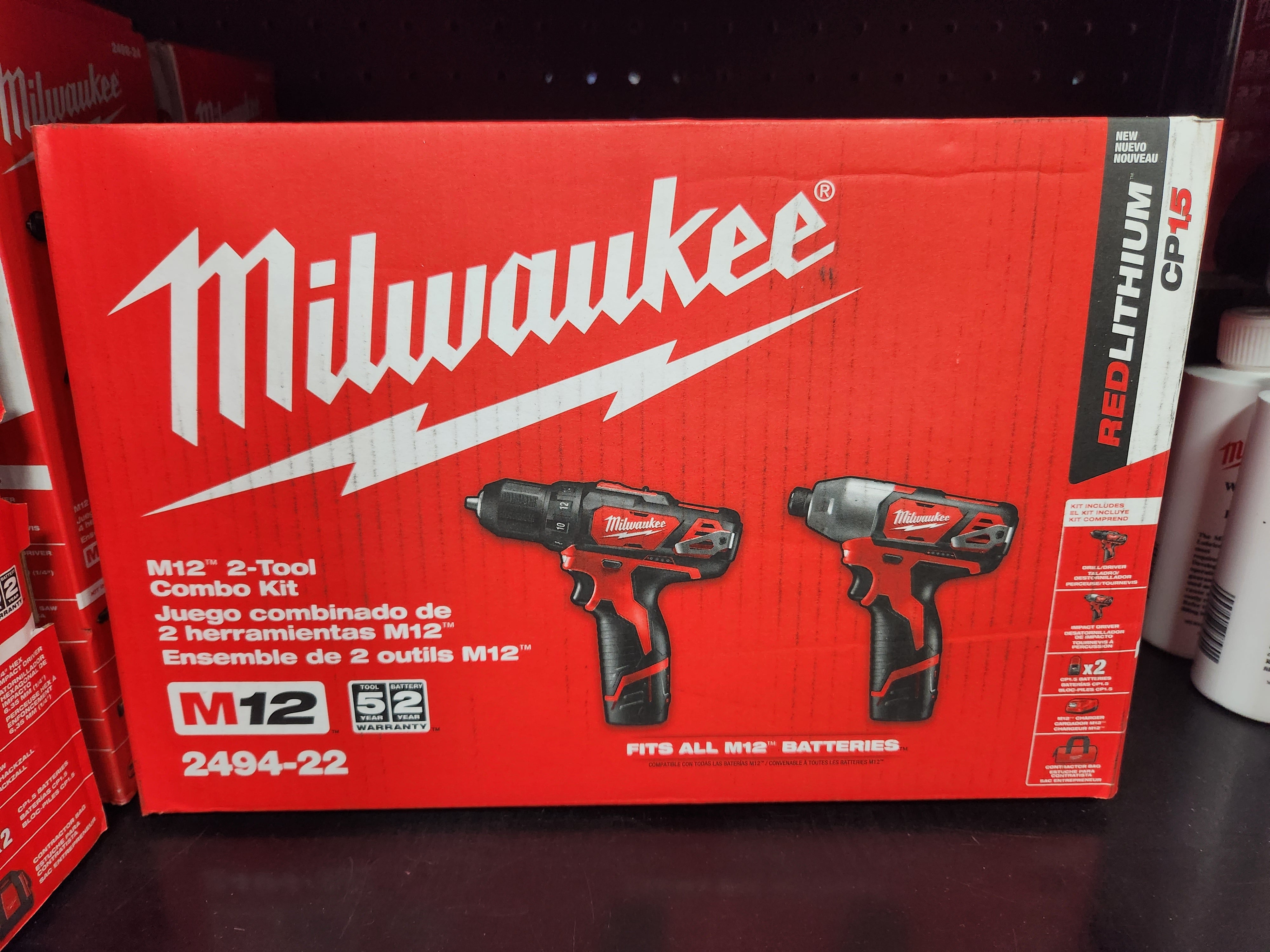 Milwaukee M12™ Cordless 2-Tool Combo Kit 2494-22
