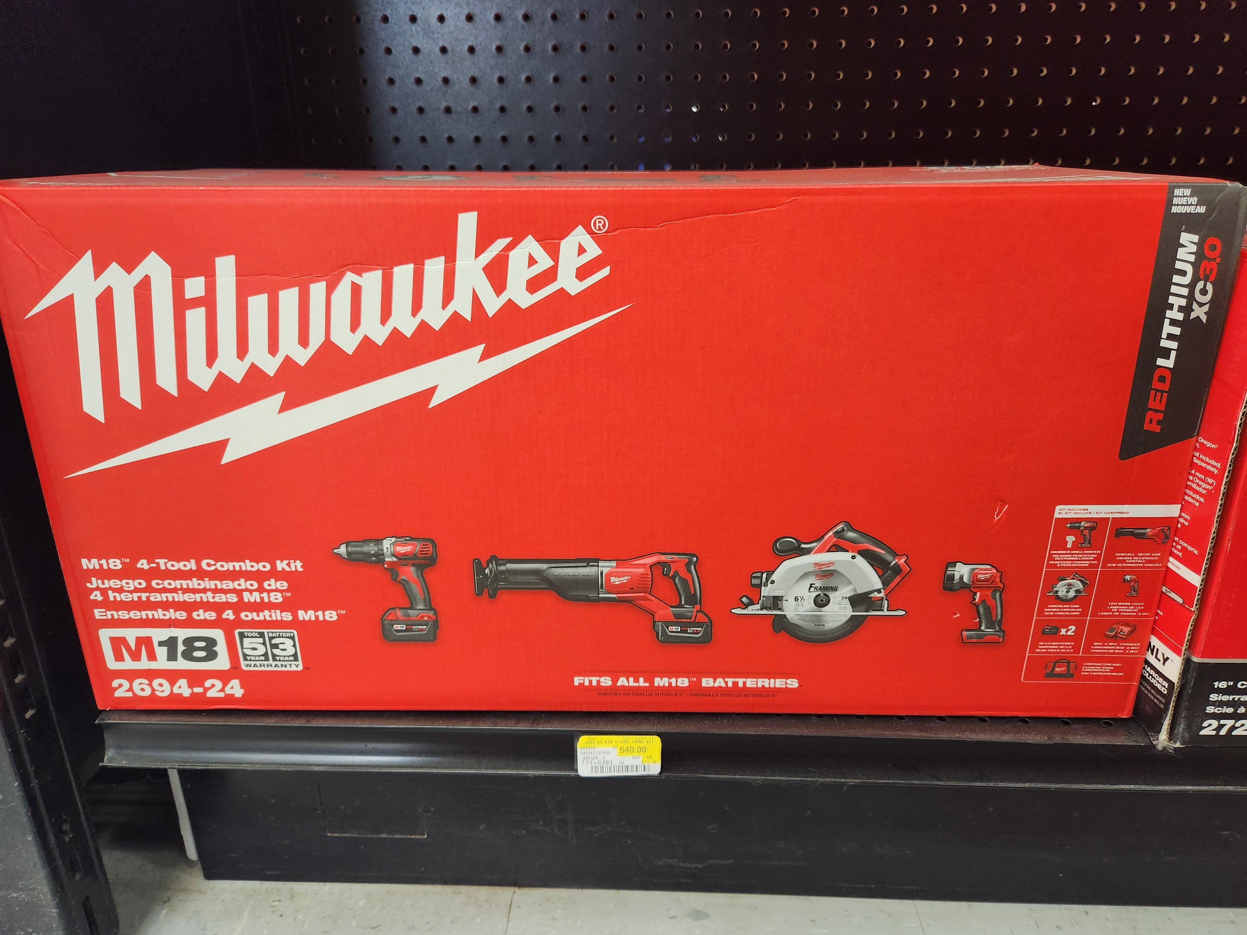 Milwaukee M18™ Cordless LITHIUM-ION 4-Tool Combo Kit 2694-24