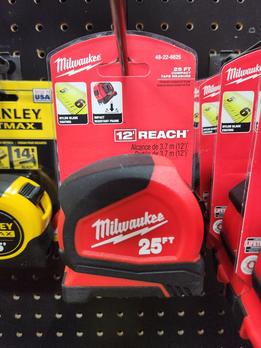 Milwaukee Compact 25 ft. SAE Tape Measure with Fractional Scale