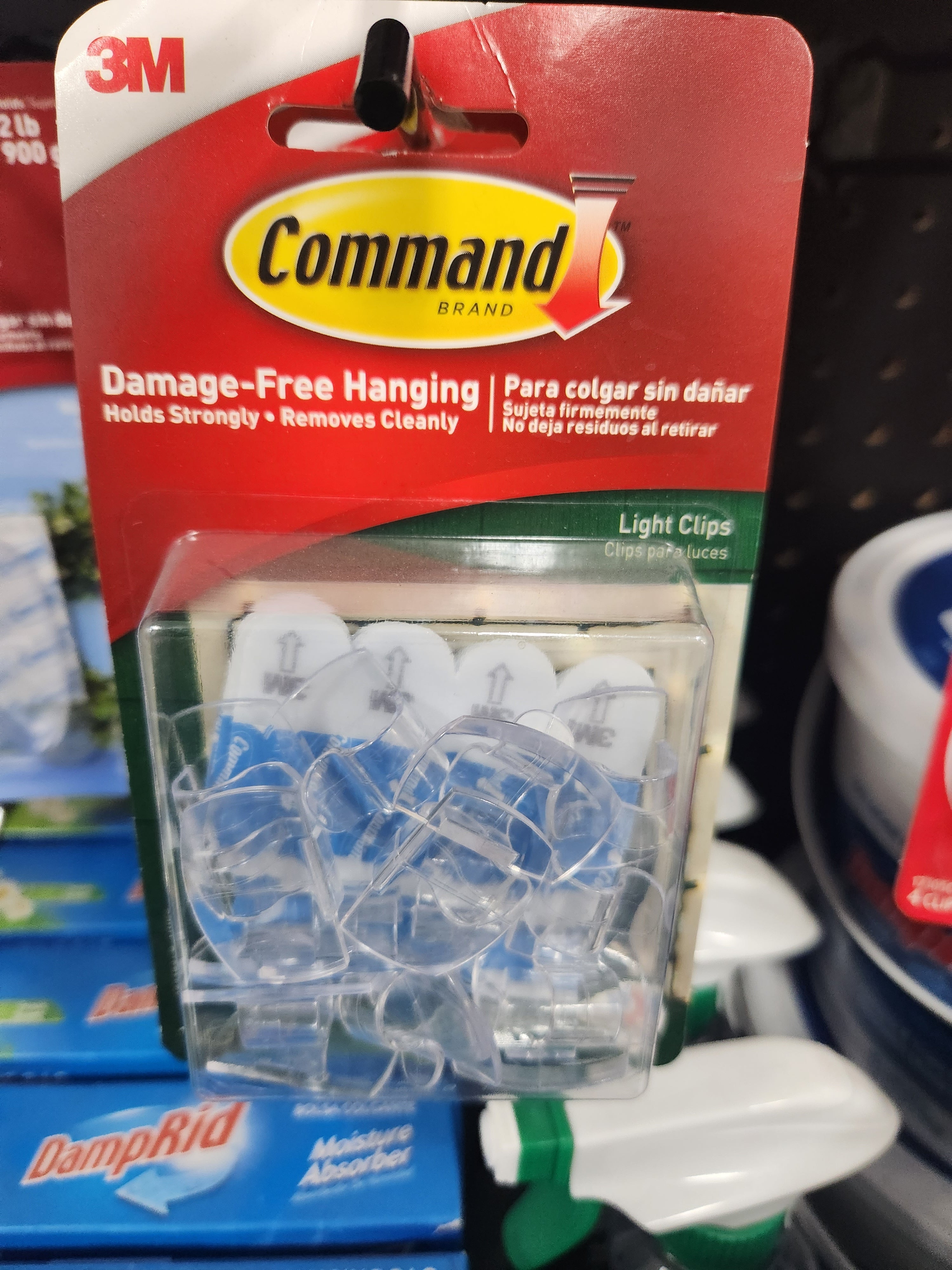 Command™ Outdoor Light Clips 17017CLR-AWC, Small, Clear, 16 Clips, 20 Clear All Weather Strips