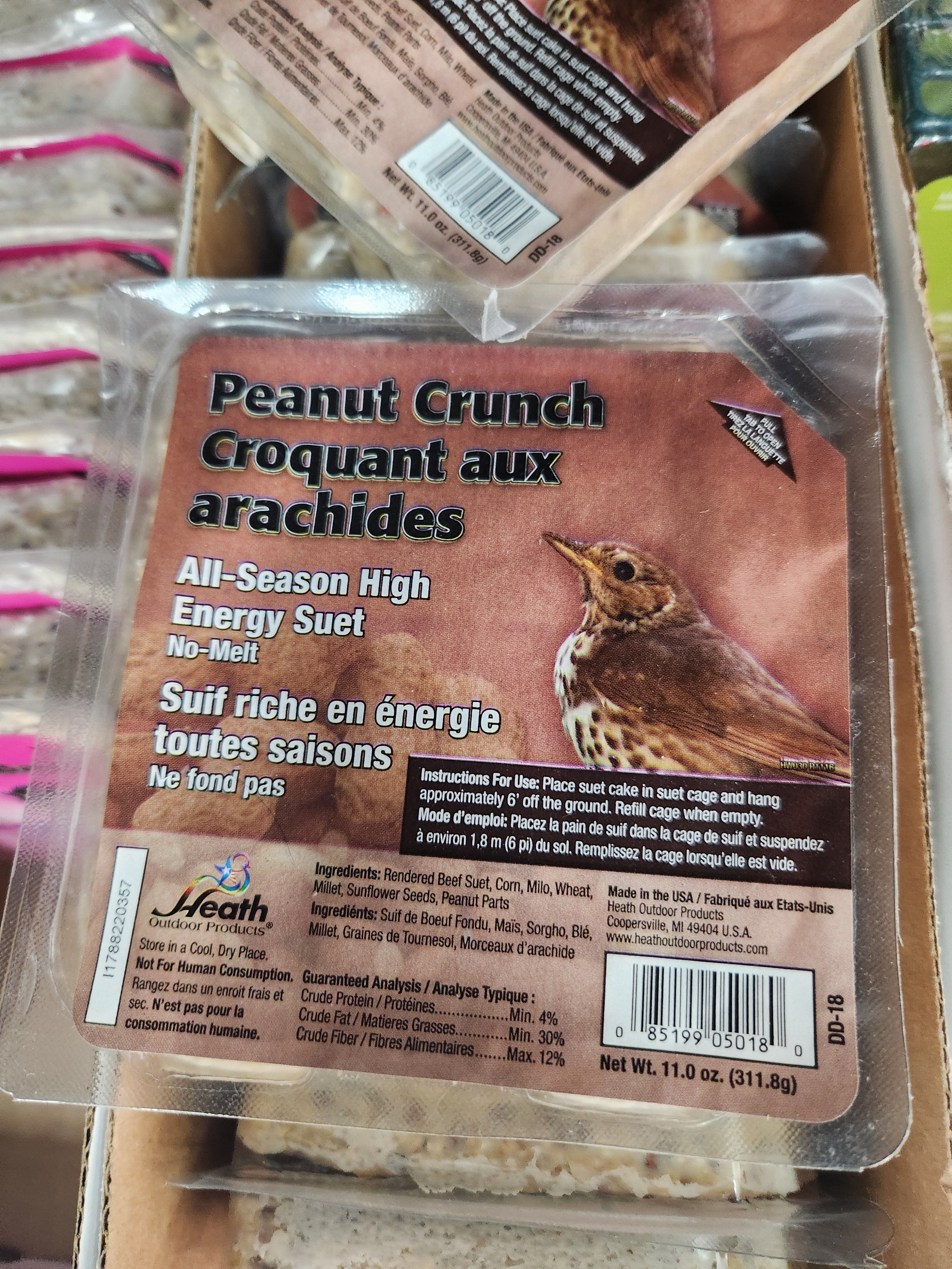 Heath Outdoor Products DD-18 Peanut Crunch Suet Cake