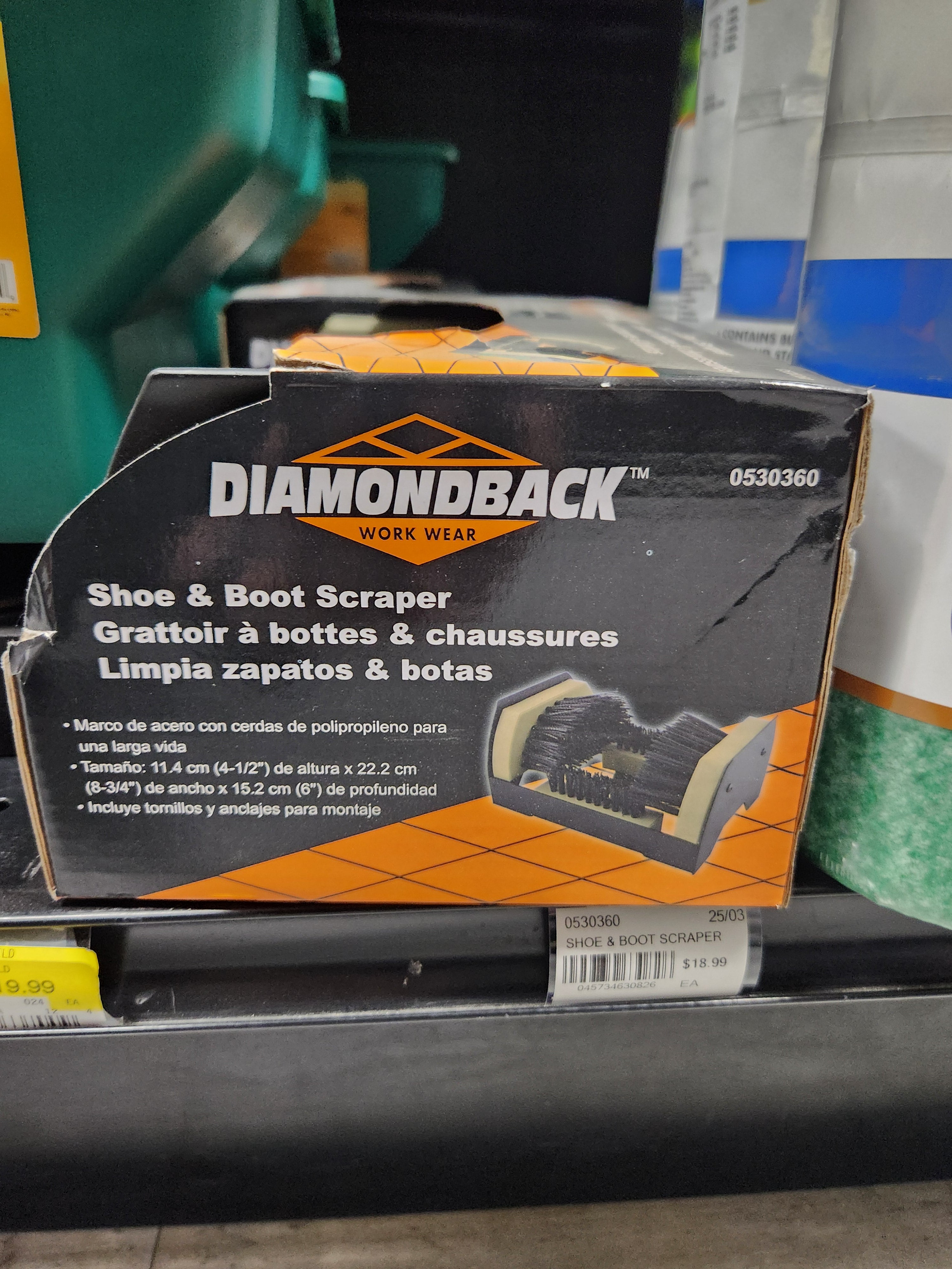 Diamondback ZJ1016 Shoe and Boot Scraper, Polypropylene Bristle