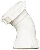 Plumb Pak Pp55-7w 1-1/2 Inch Pvc Drain Pipe Elbow With Reducer Washers & Wing Nuts