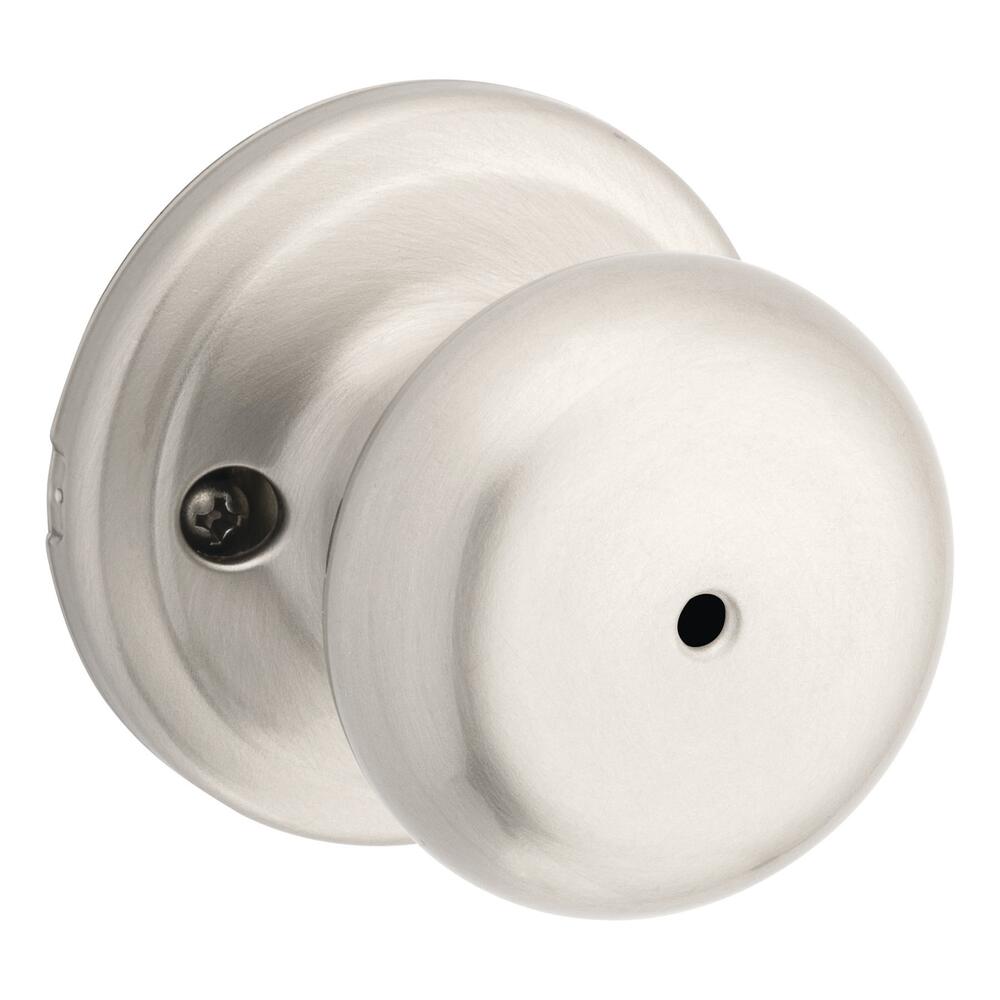 Kwikset Juno Bed & Bath Privacy Door Knob in Satin Nickel