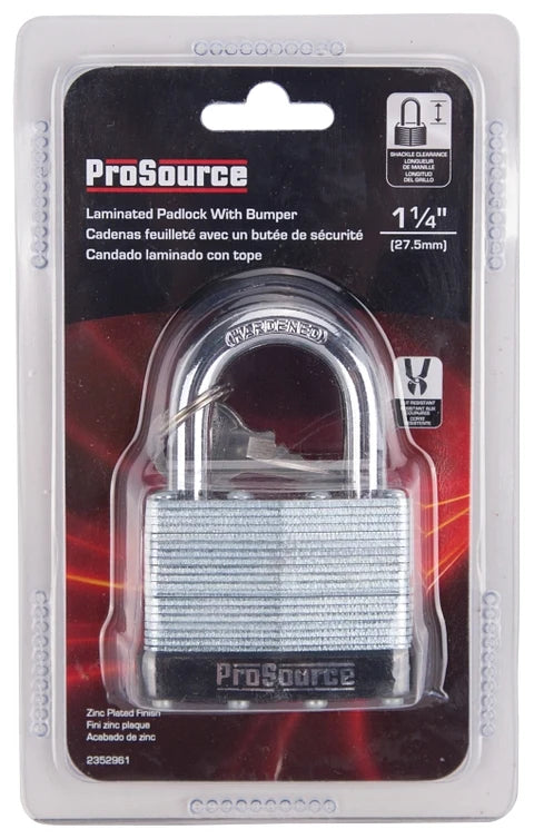 ProSource 1-1/4" Laminated Padlock Steel w/bumper
