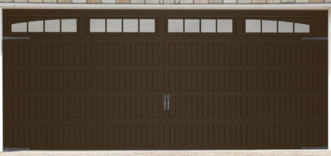 Raynor 16'x7' BuildMark Carriage House insulated with Vinyl back Breckenridge glass top Mocha color -- Door #252